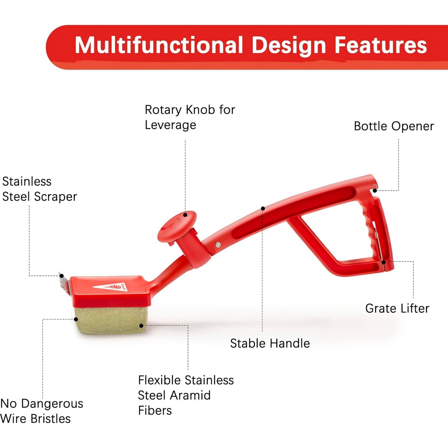Cepillo Limpiador de Parrilla EEFINITE con Cabeza Reemplazable