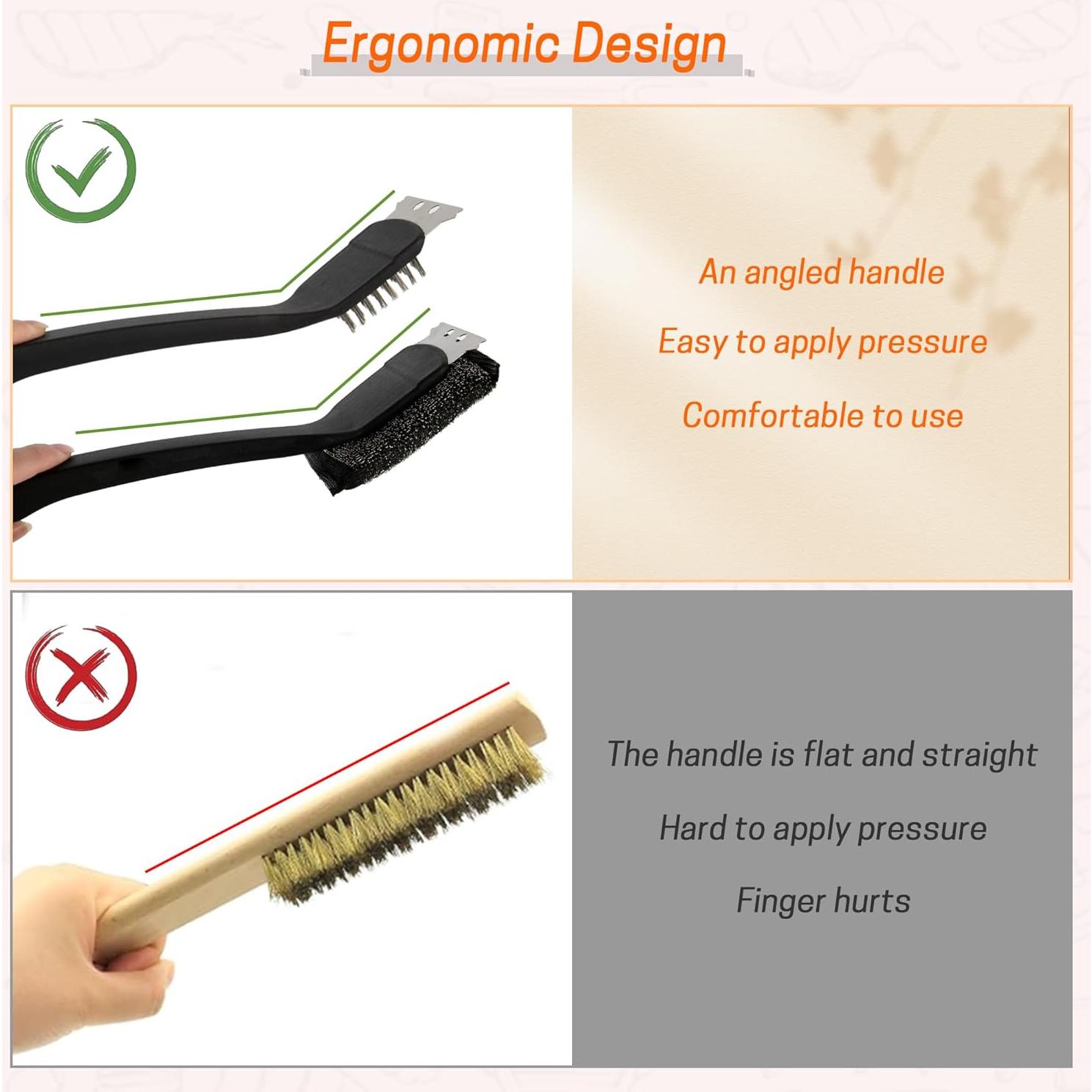 Juego de Cepillos para Parrilla MEADAY 2 PCS Acero Inoxidable