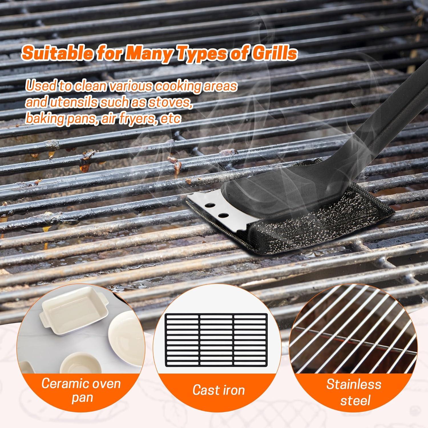 Juego de Cepillos para Parrilla MEADAY 2 PCS Acero Inoxidable