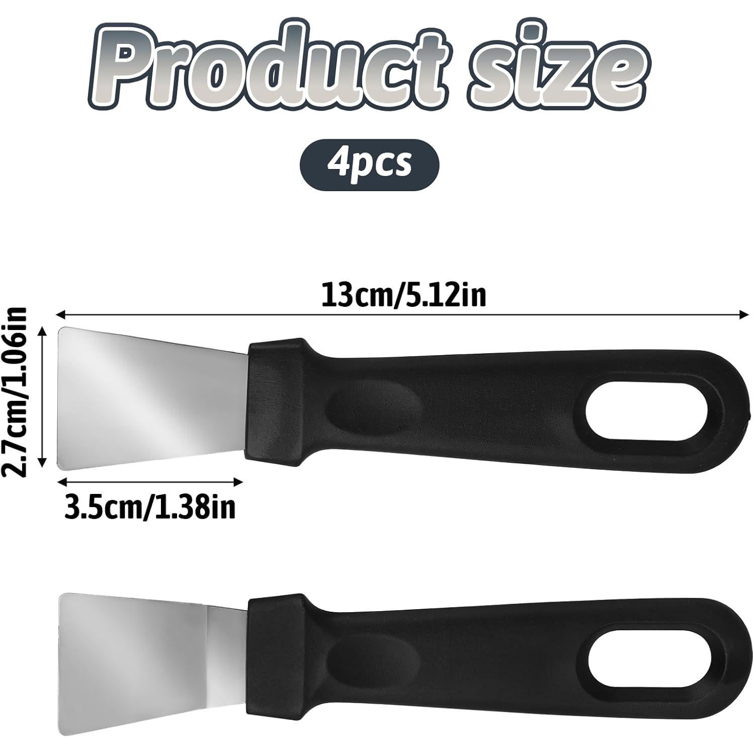 Paquete de 4 Raspadores de Acero Inoxidable Trinkrittey