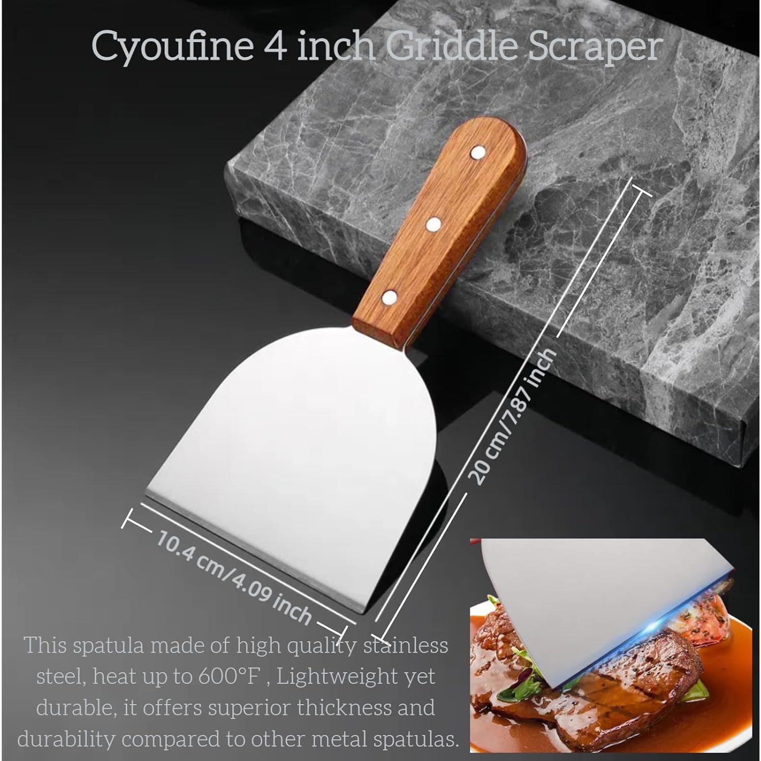 Raspador de Plancha Cyoufine 20x10 cm Acero Inoxidable Profesional