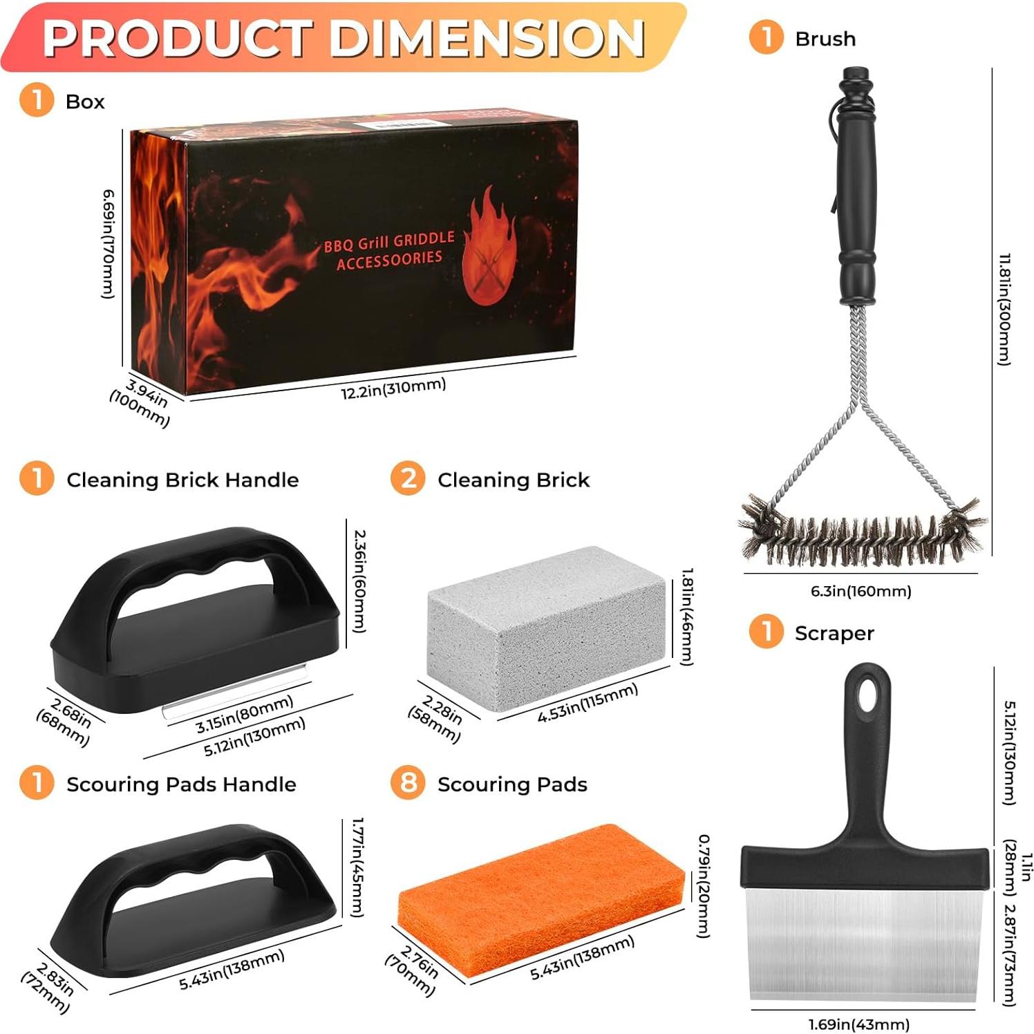 Kit de Limpieza para Plancha EWFEN - Raspador, Almohadillas y Mangos