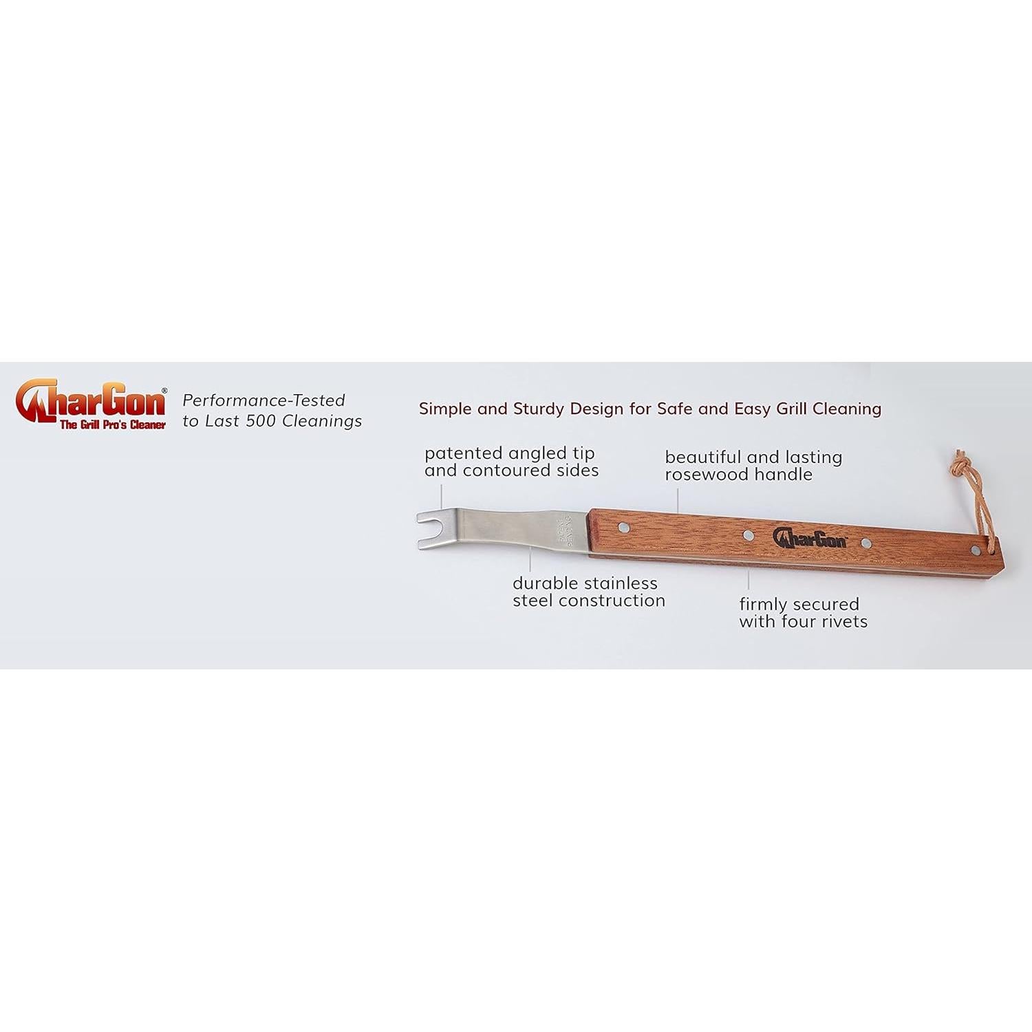 Herramienta de Limpieza de Parrillas CharGon Acero Inoxidable