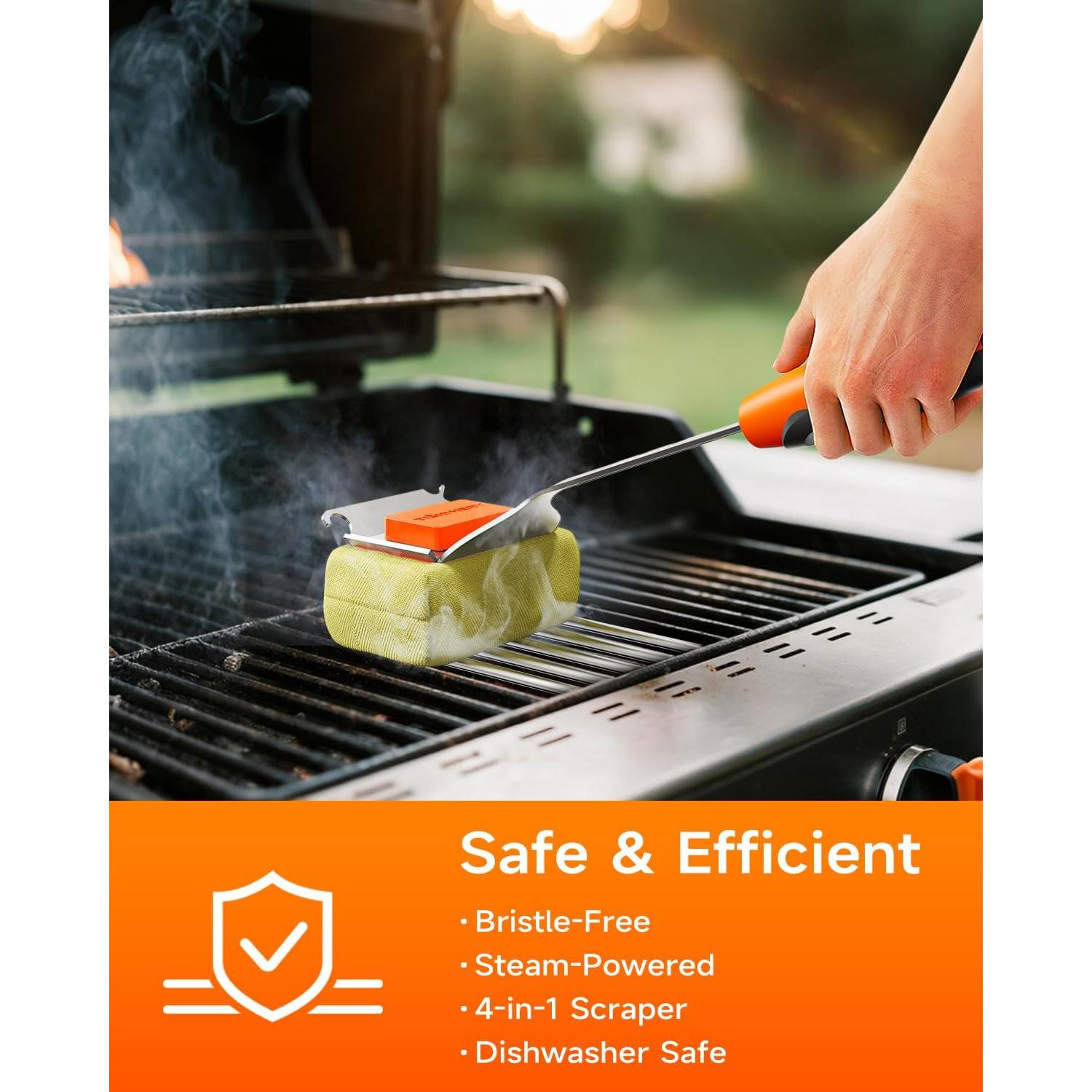 Cepillo Limpiador de Parrilla TISHI HERY Sin Cerda 43cm