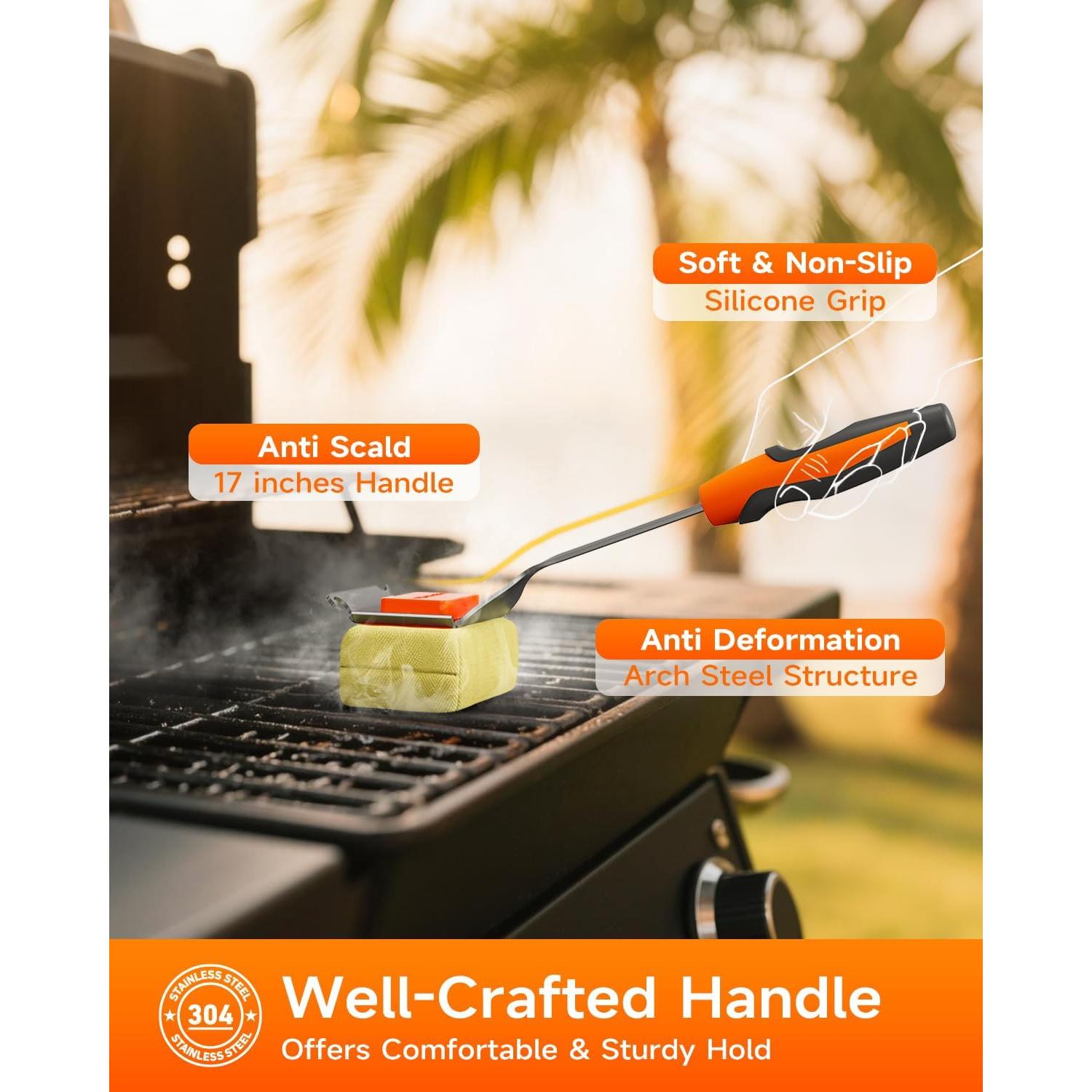 Cepillo Limpiador de Parrilla TISHI HERY Sin Cerda 43cm