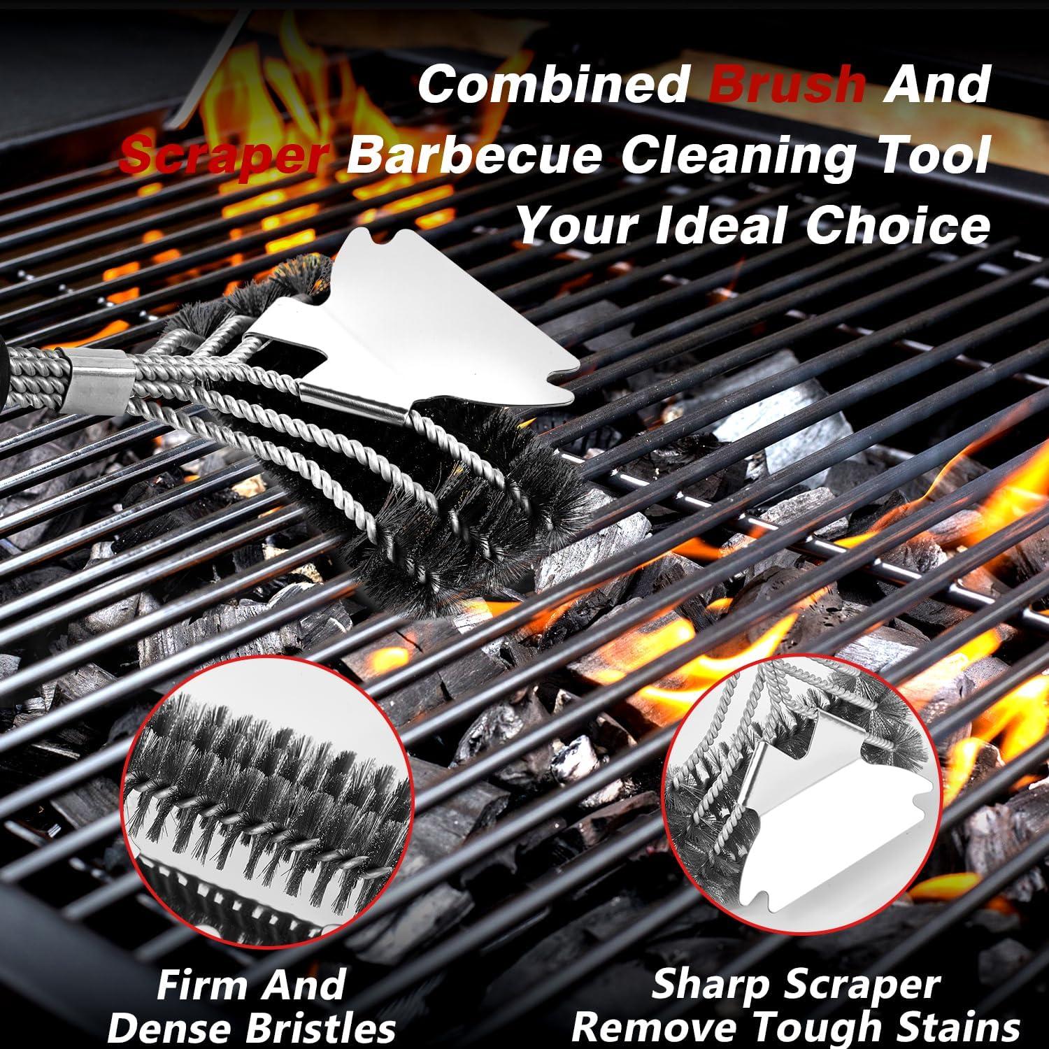 Kit de limpieza para parrilla Unichefry - Cepillo y raspador