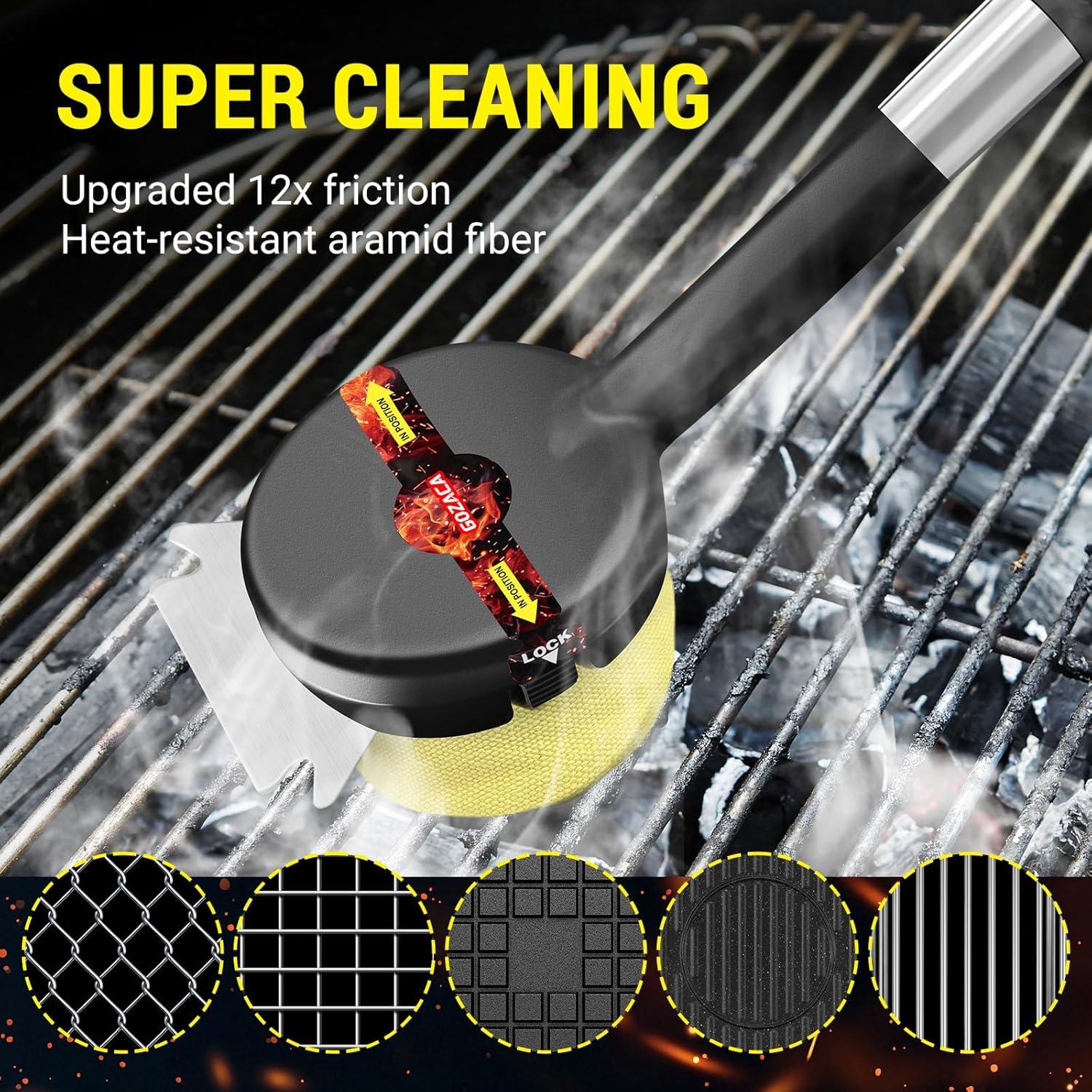 Cabezal de limpieza para parrilla Gozaca RSA-02, acero inoxidable