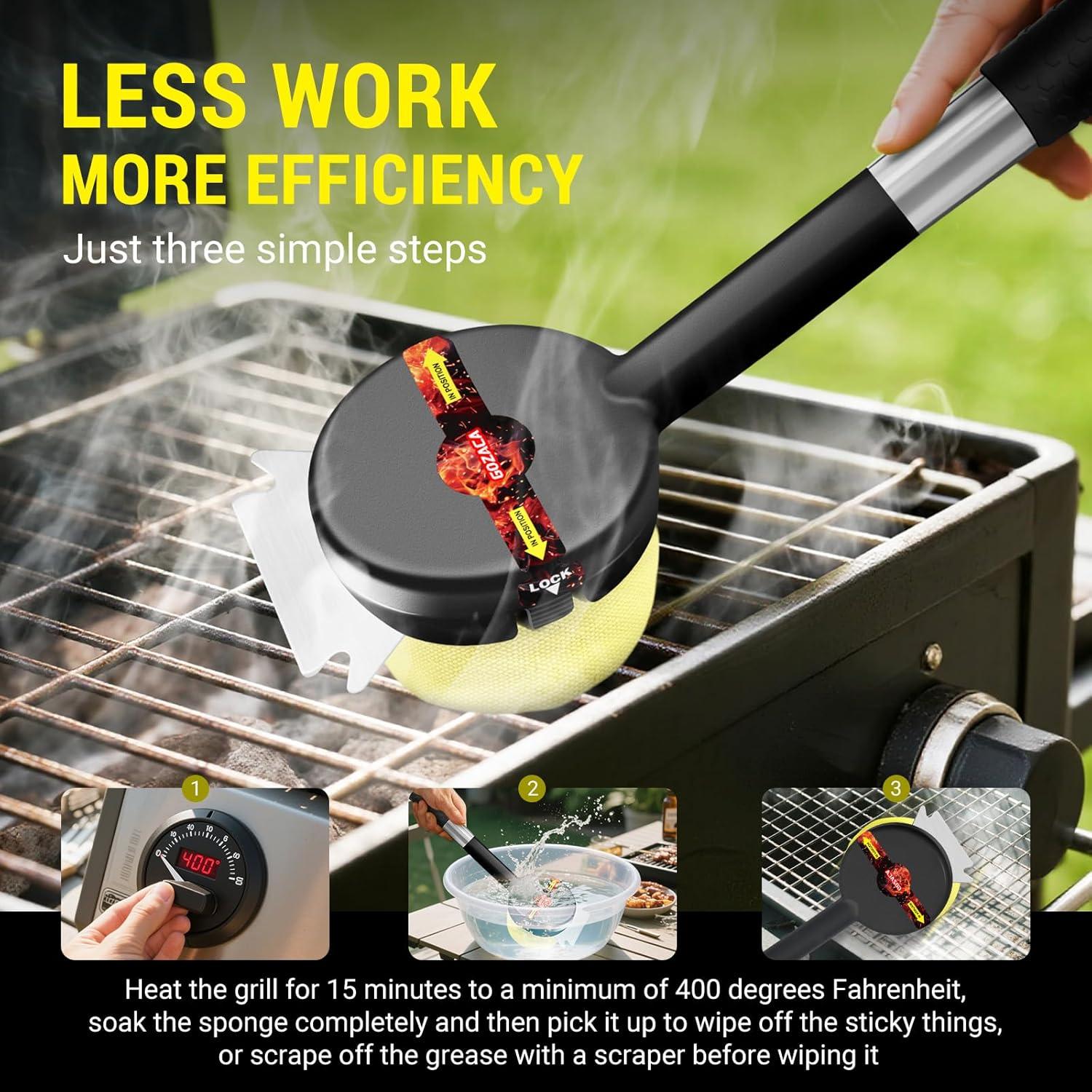 Cabezal de limpieza para parrilla Gozaca RSA-02, acero inoxidable