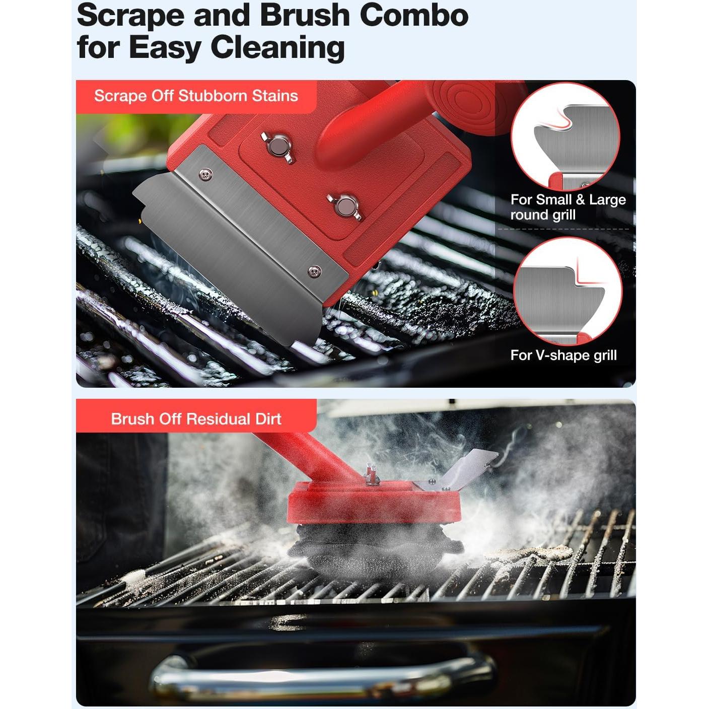 Cepillo de Parrilla Bagrox con 10 Cabezas de Repuesto y Raspador