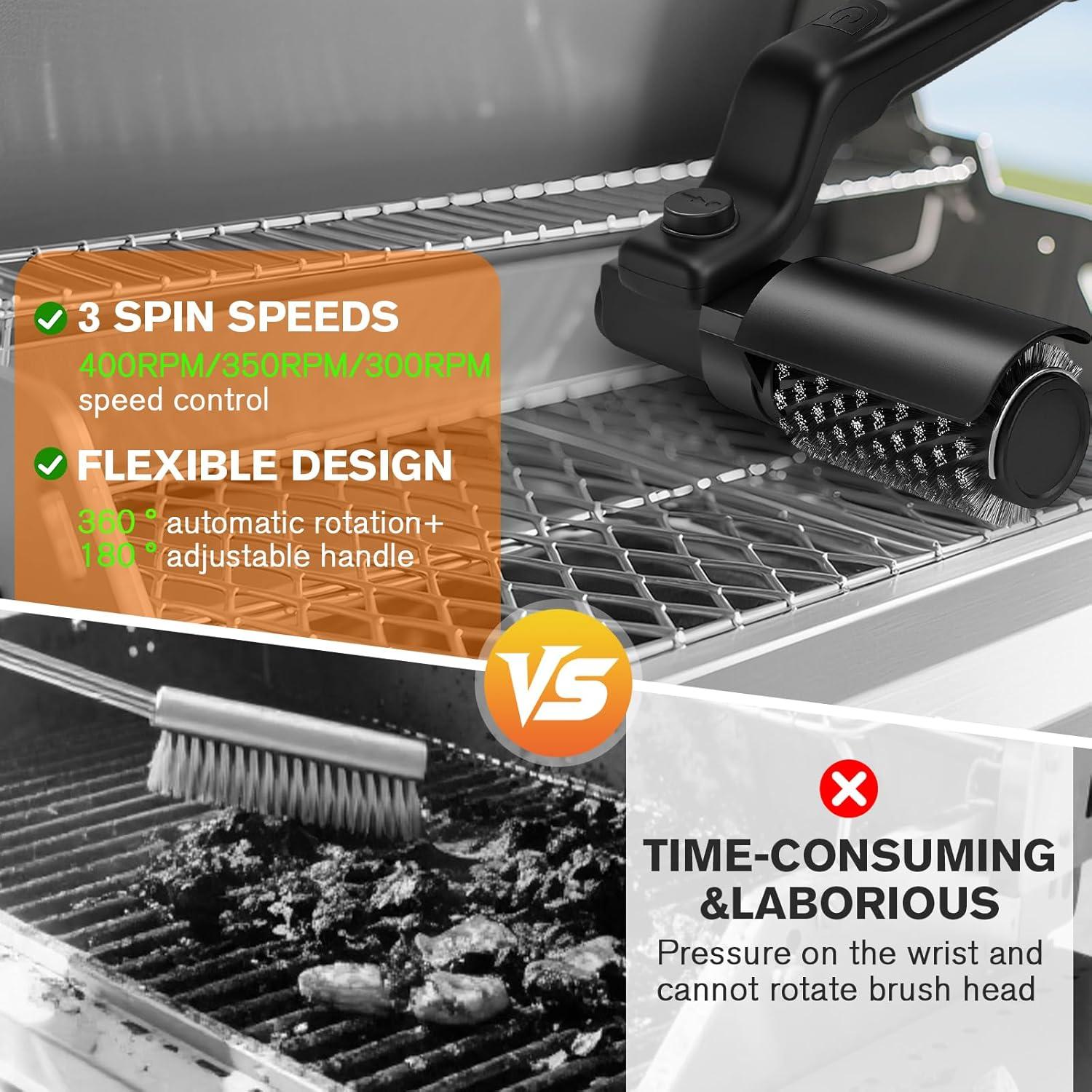 Cepillo Limpiador Eléctrico GlamChi LZ-8057 para Parrillas