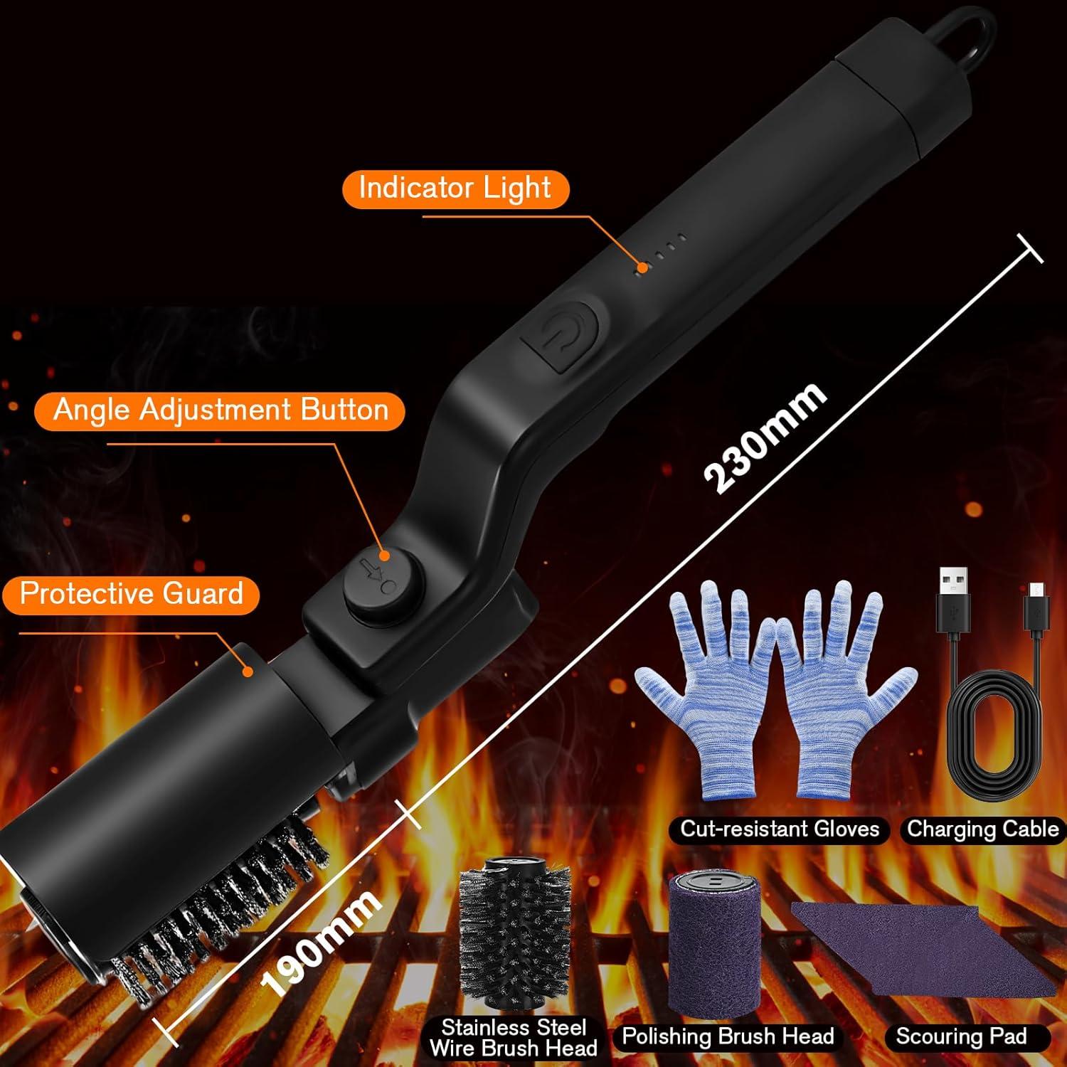 Cepillo Limpiador Eléctrico GlamChi LZ-8057 para Parrillas