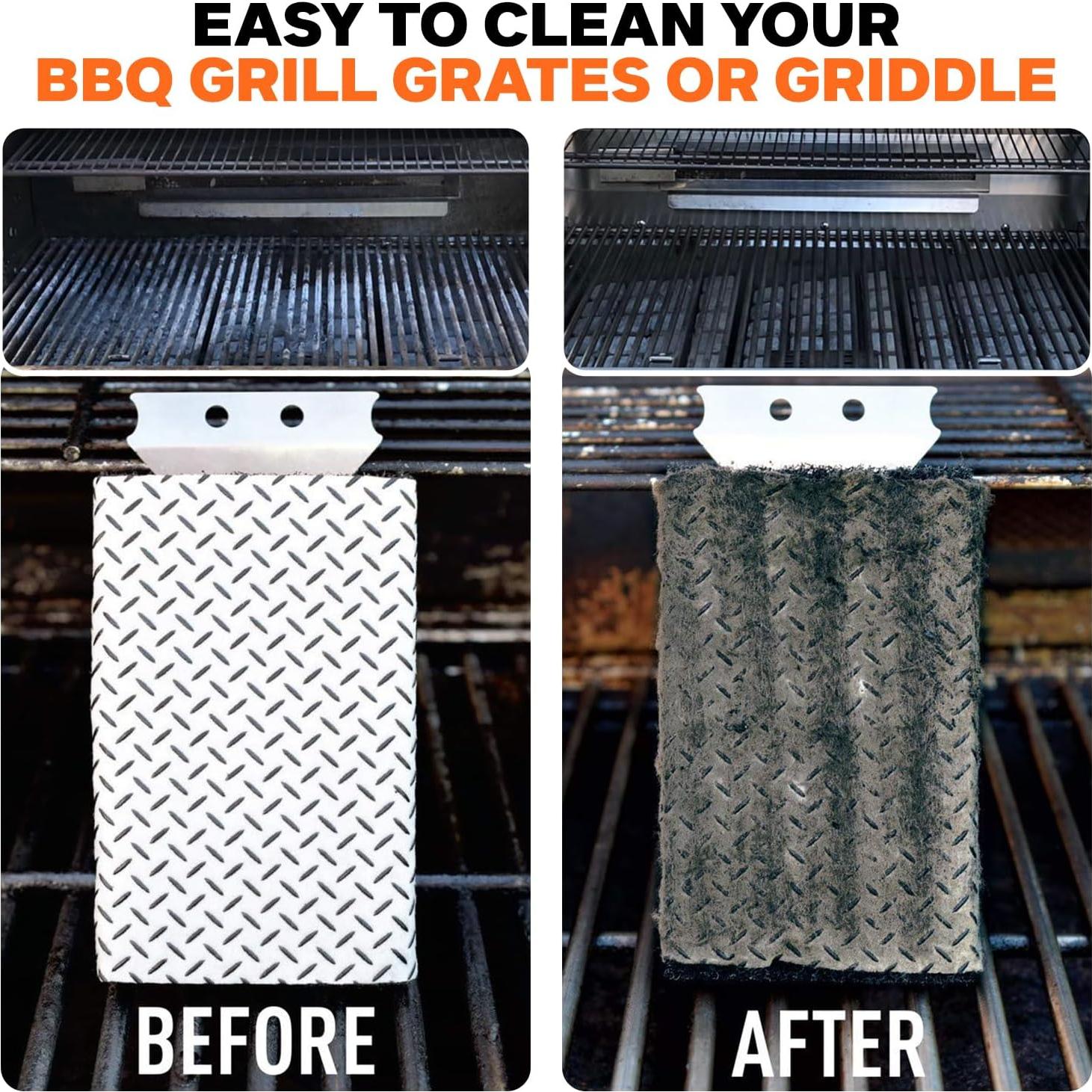 Q-Swiper Juego de Limpiador de Parrilla BBQ - 1 Cepillo y 80 Toallitas
