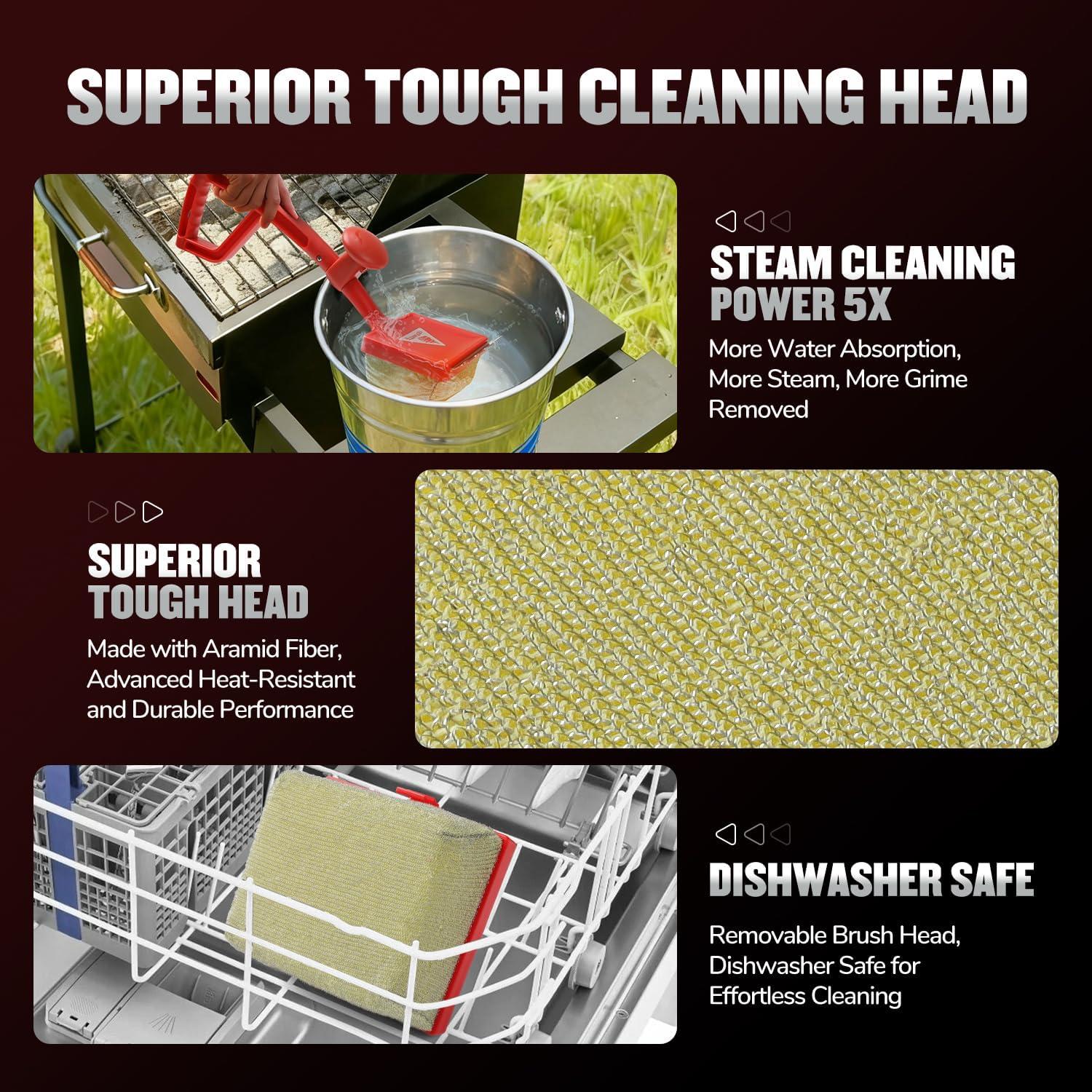 Cepillo de Parrilla a Vapor EEFINITE con Raspador y Mango Ergonómico