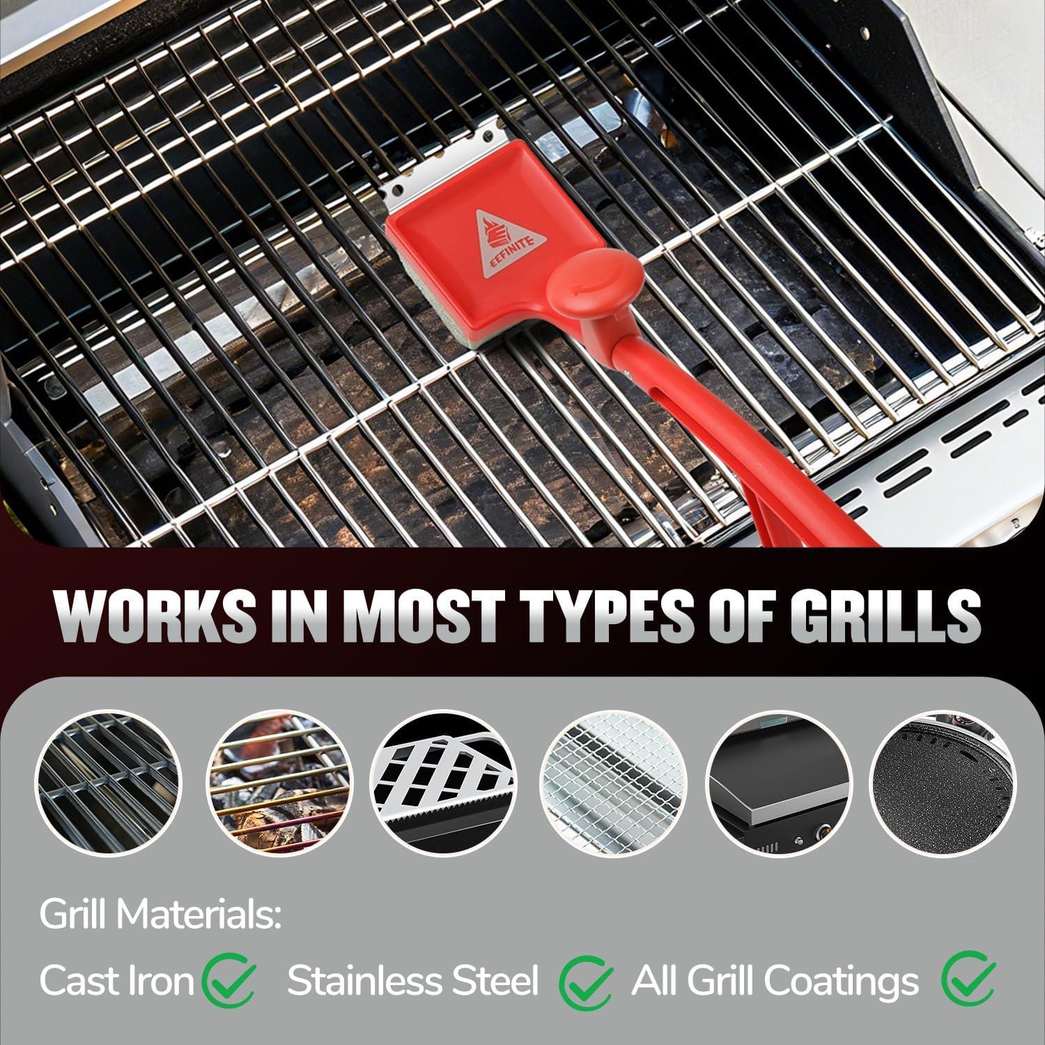 Cepillo de Parrilla a Vapor EEFINITE con Raspador y Mango Ergonómico