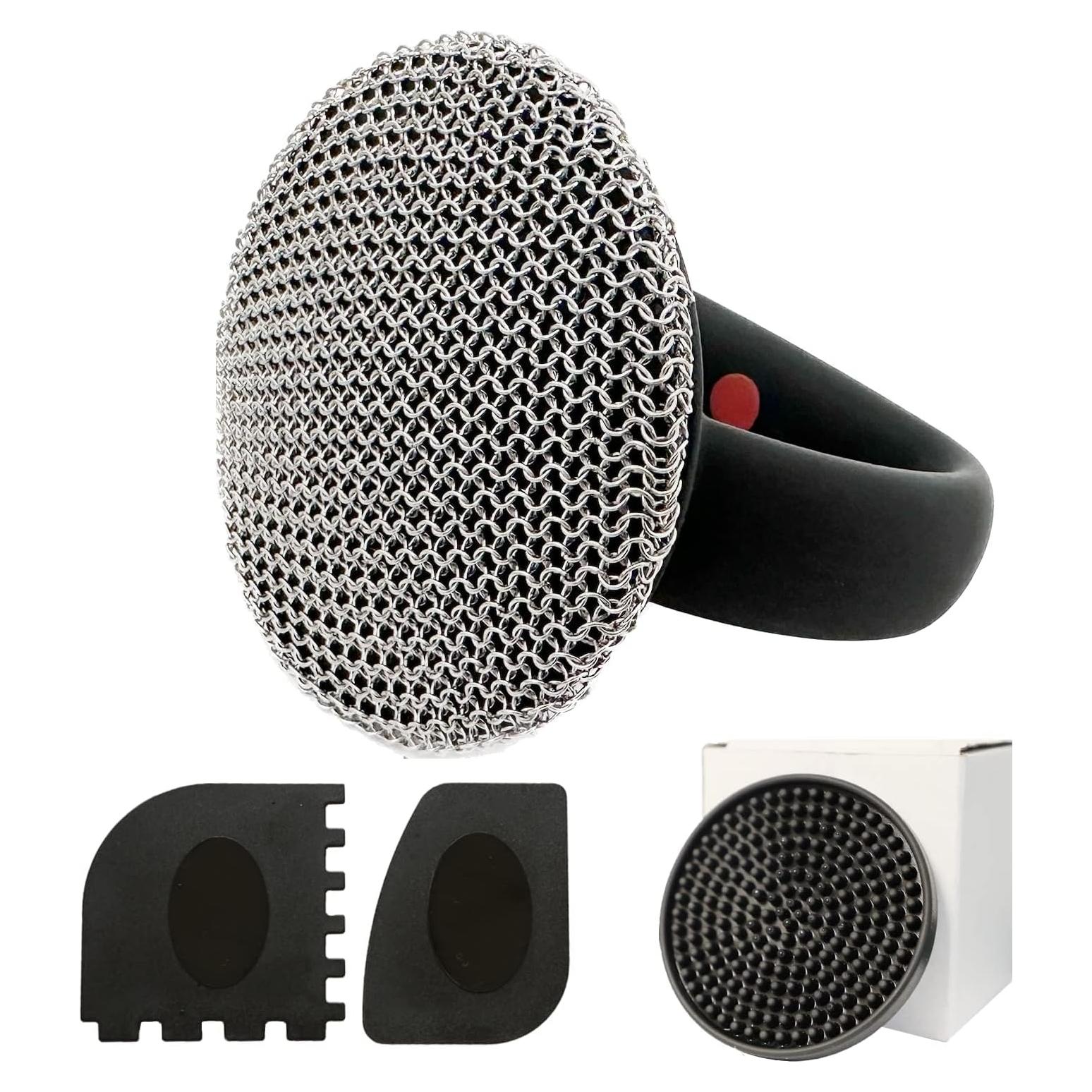 Limpiador de Sartén Hierro Fundido MEIXINZHI con Alfombrilla