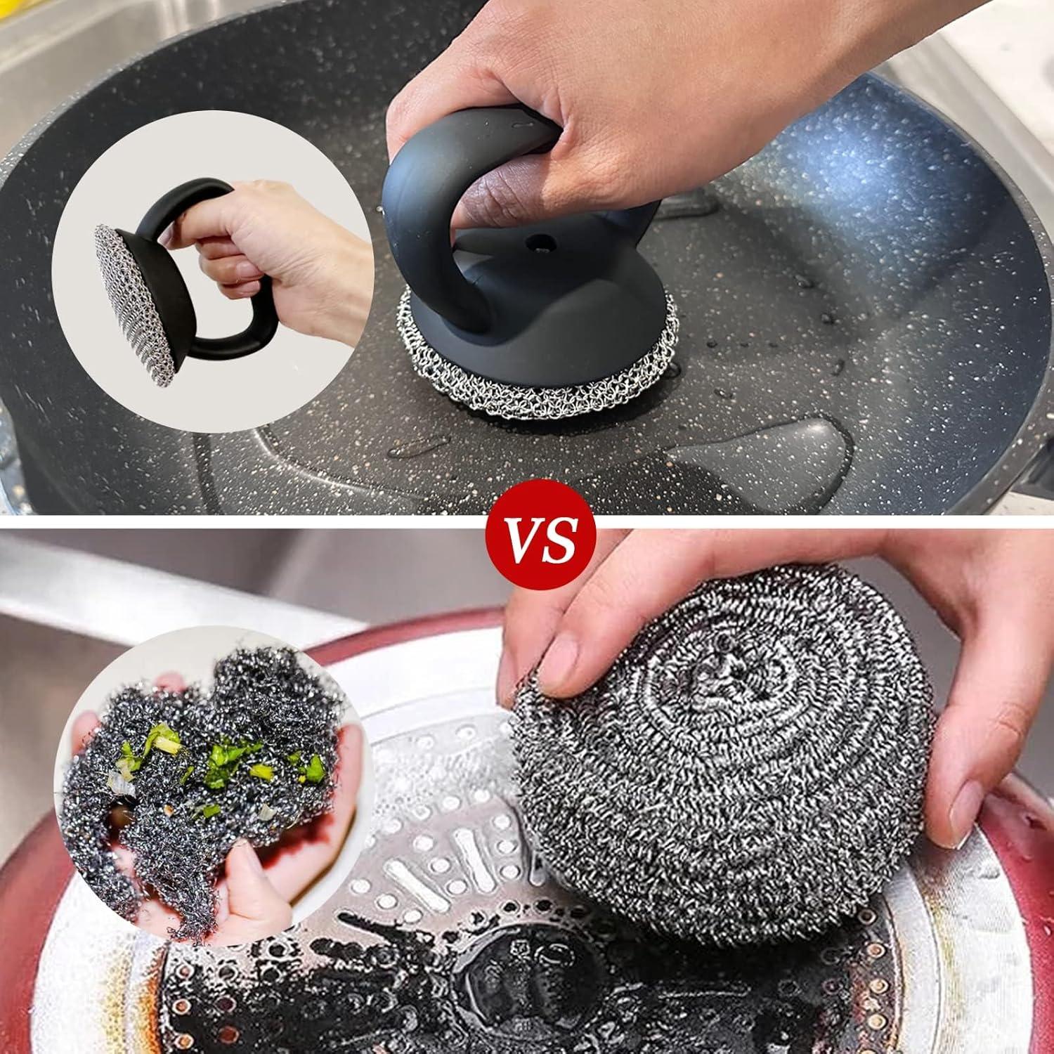 Limpiador de Sartén Hierro Fundido MEIXINZHI con Alfombrilla