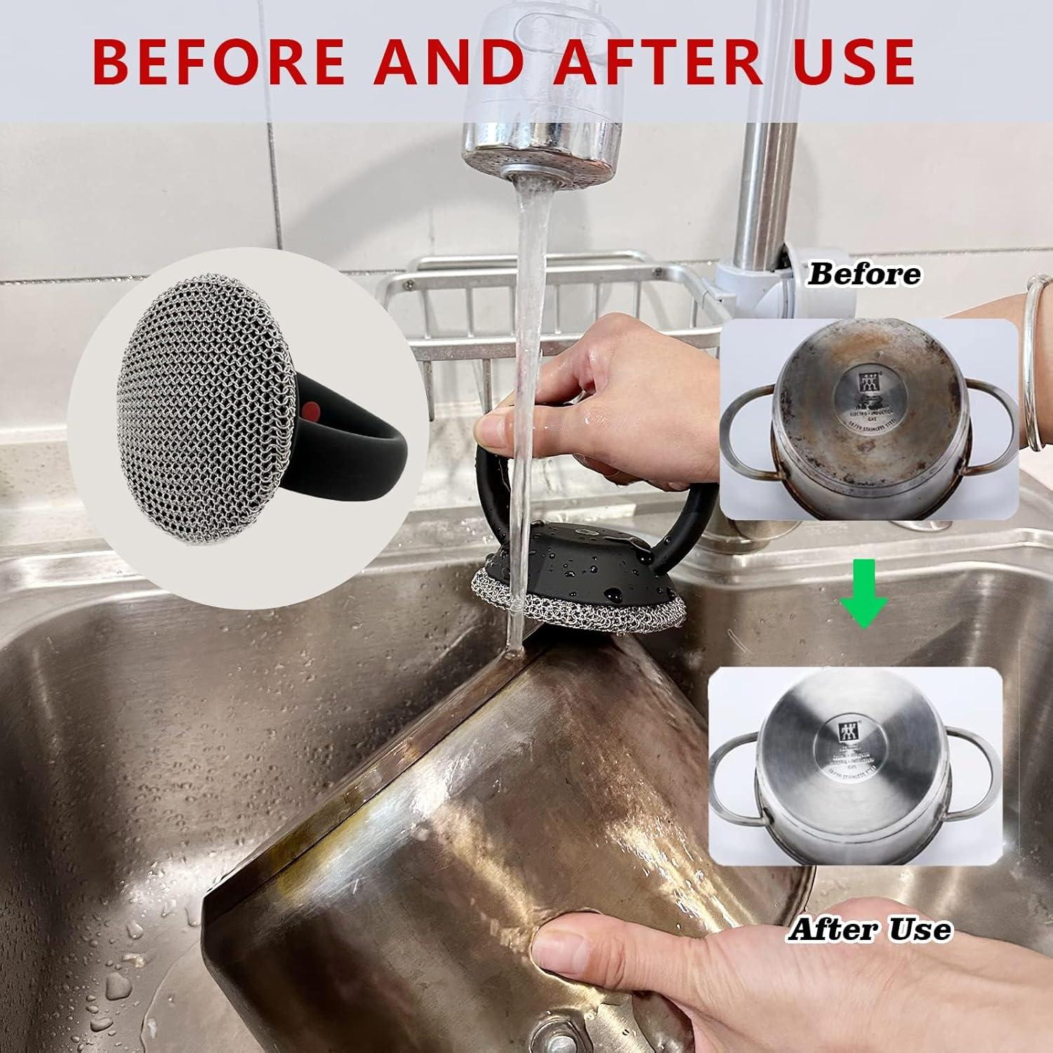 Limpiador de Sartén Hierro Fundido MEIXINZHI con Alfombrilla