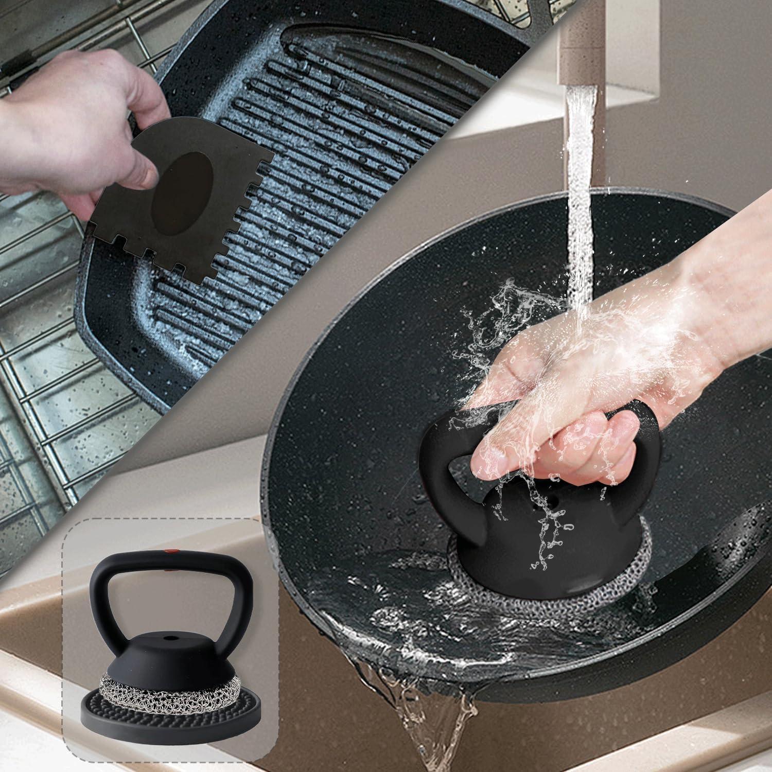 Limpiador de Sartén Hierro Fundido MEIXINZHI con Alfombrilla