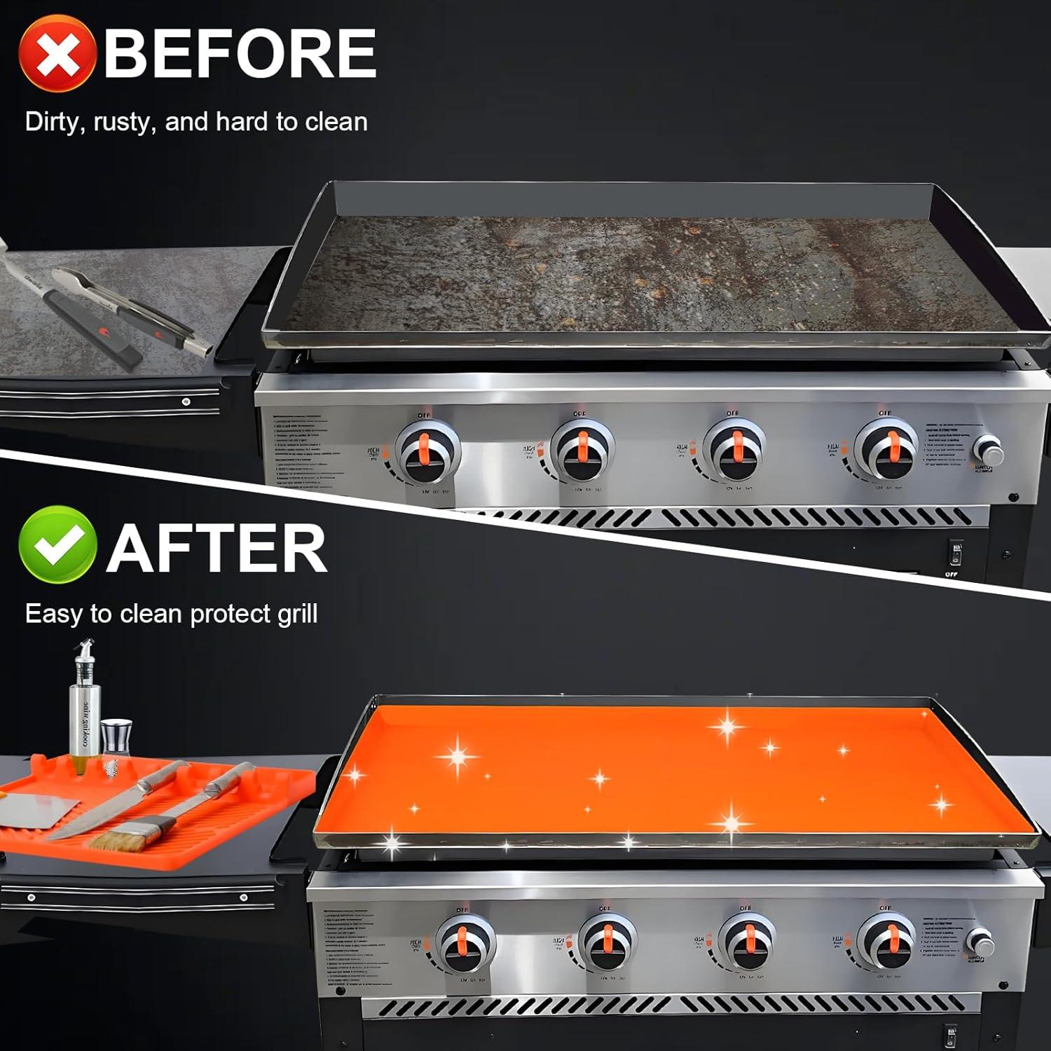 Cubierta de Silicona Audoyon 36" para BBQ con Raspador