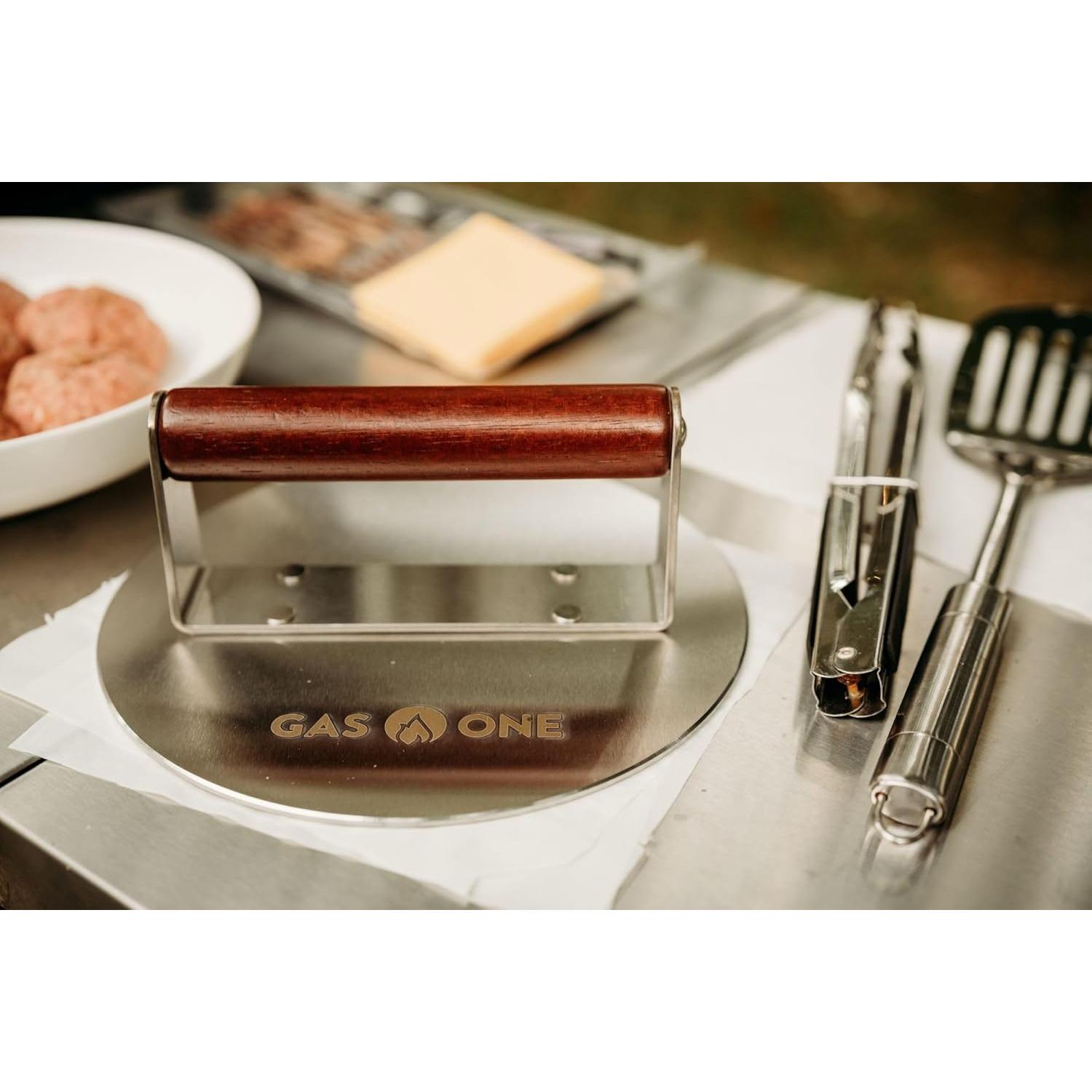 Prensa de Hamburguesas GasOne de Acero Inoxidable 21.6 cm