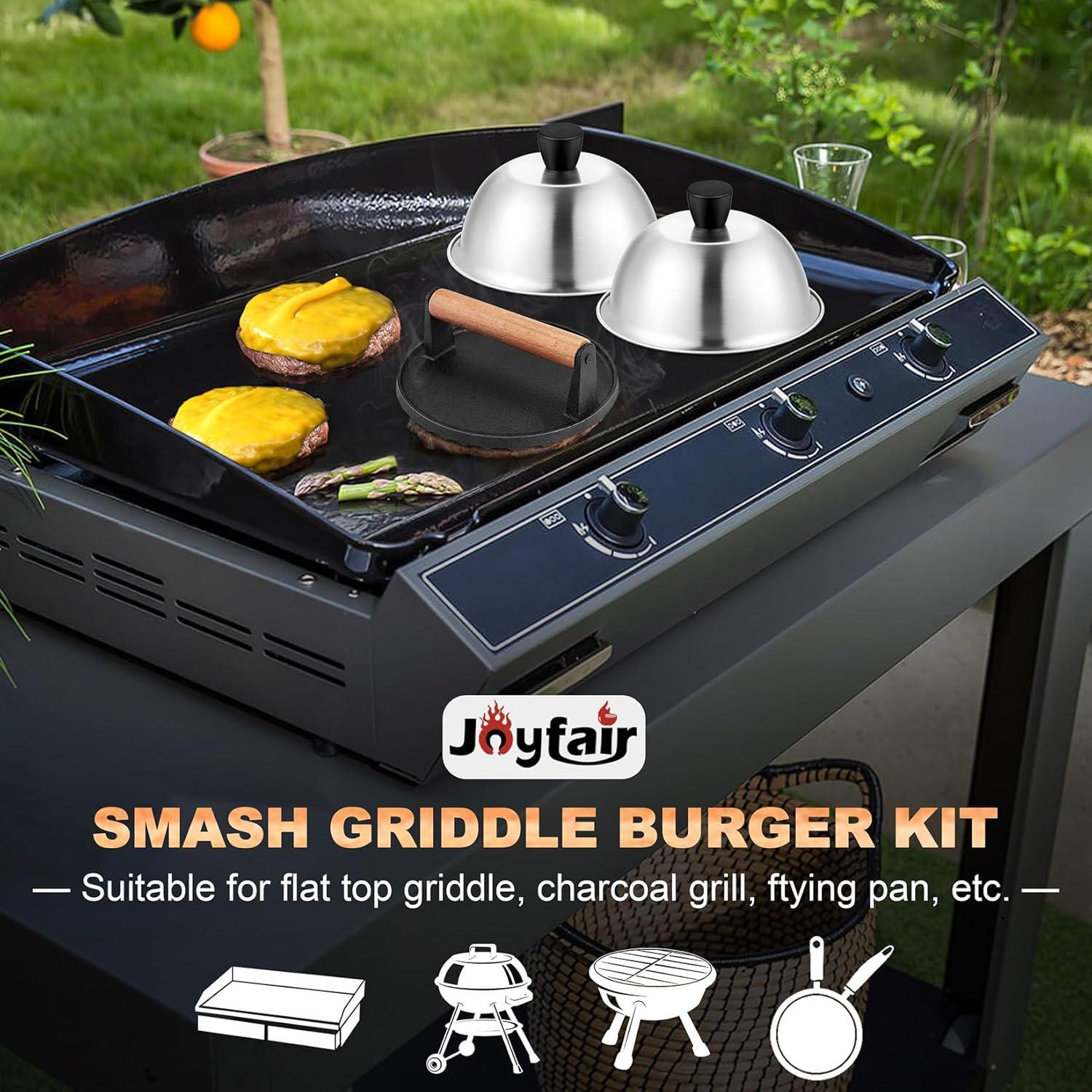 Cubiertas de Basting Joyfair 15.24 cm + Prensa Hamburguesas