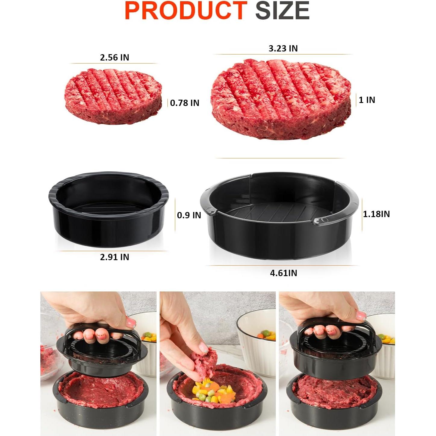 Prensa de Hamburguesa 3-en-1 Execent Antiadherente - Negro