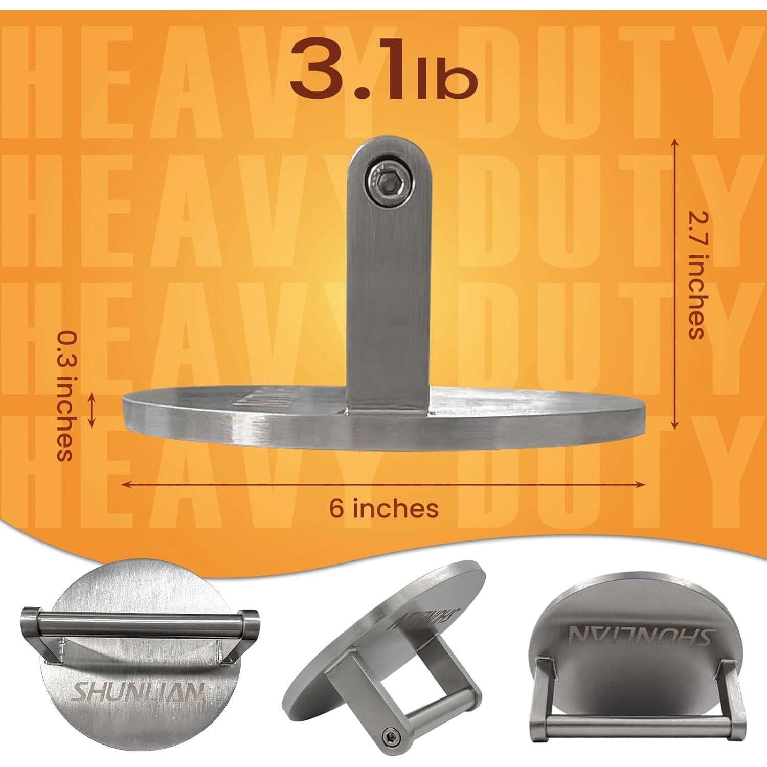Prensa de Hamburguesas SHUNLIAN 1.4KG Acero Inoxidable 15.24CM