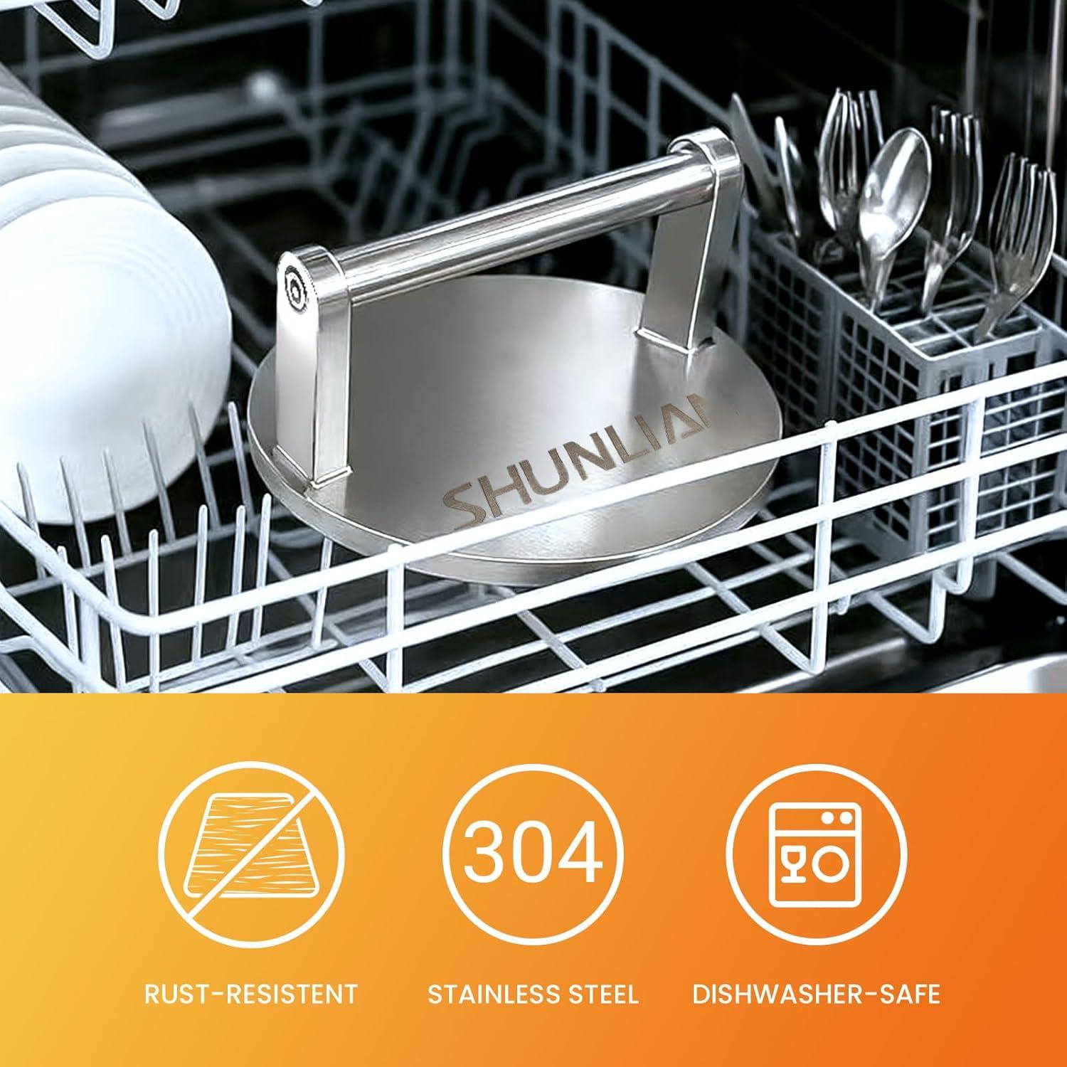 Prensa de Hamburguesas SHUNLIAN 1.4KG Acero Inoxidable 15.24CM