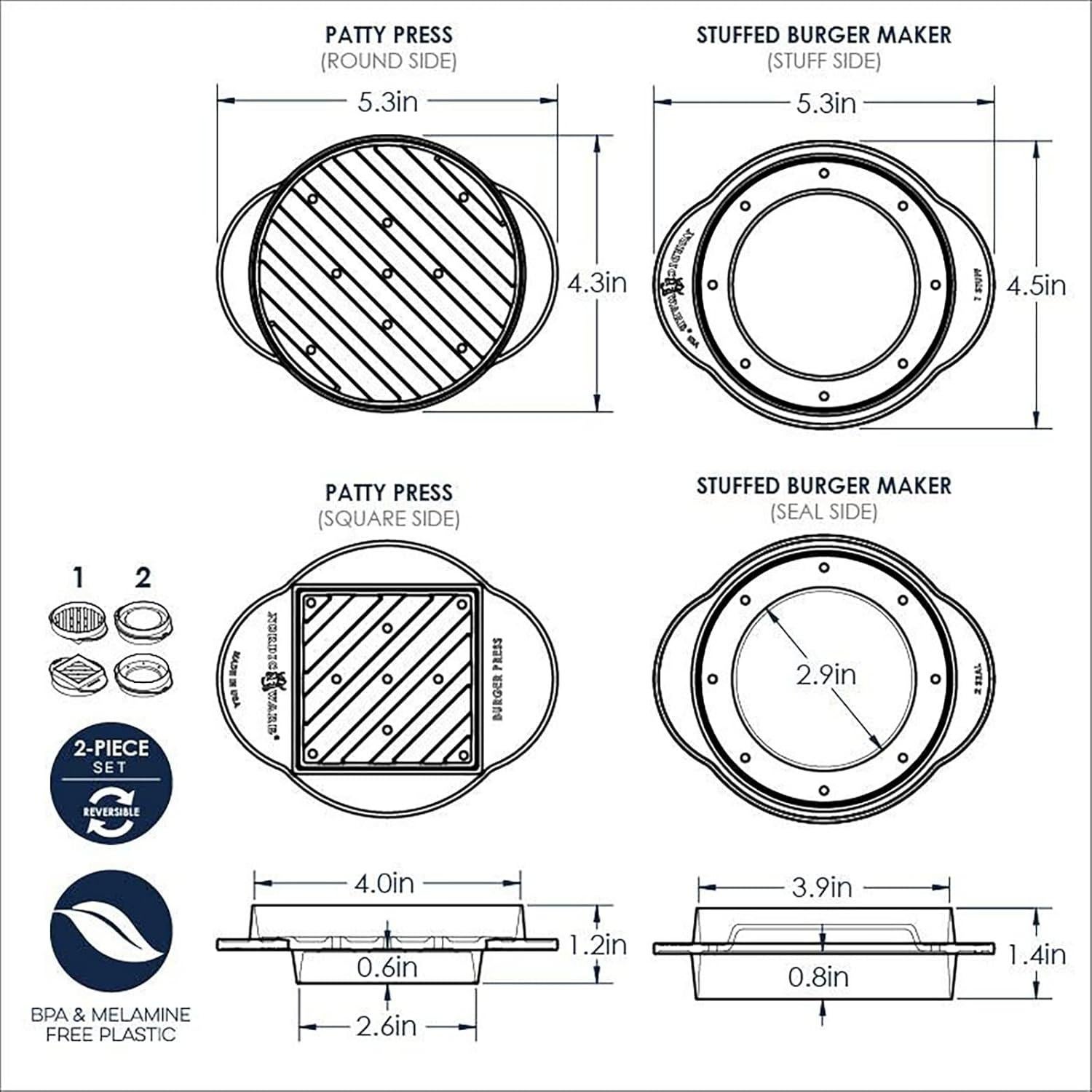 Molde para Hamburguesas Rellenas Nordic Ware 365 - Plástico Duradero