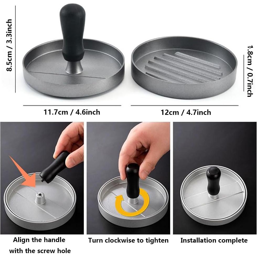 Prensa de Hamburguesas Junvaia con 100 Papeles Antiadherentes