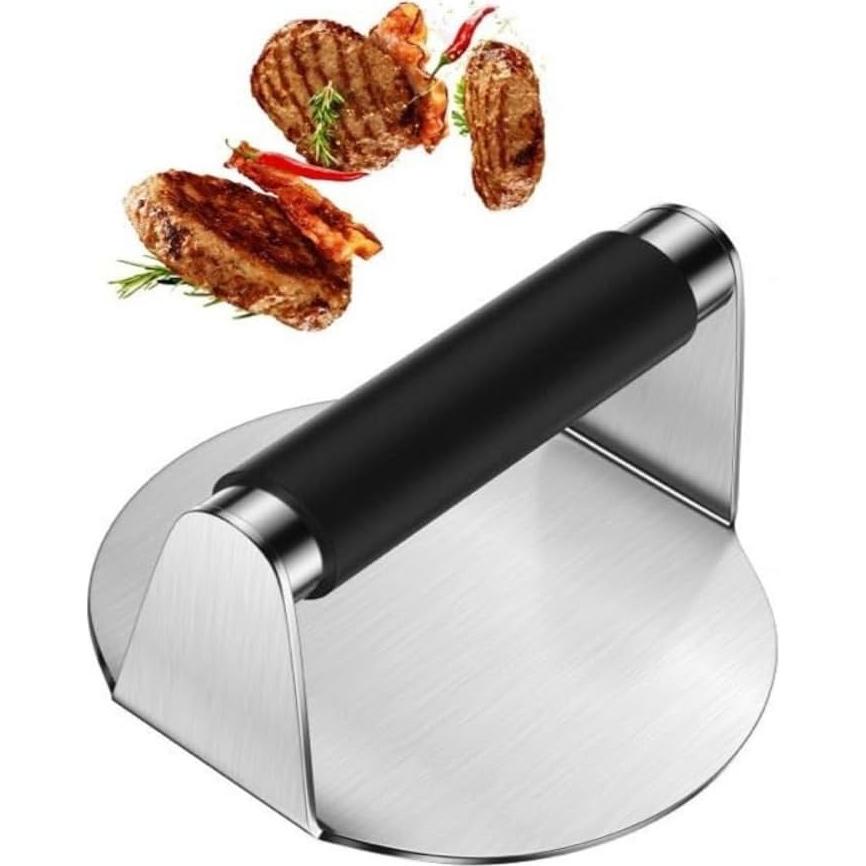 Prensa de Hamburguesas NVLIKNA Acero Inoxidable 13.97 cm Antiadherente