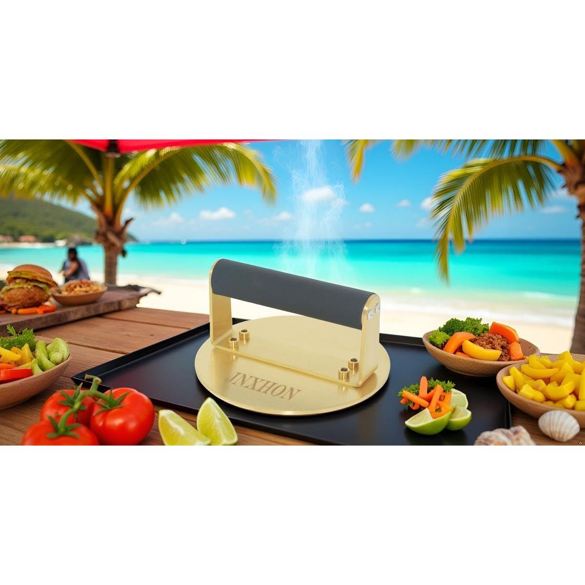 Prensa para Hamburguesas JNXHON de Titanio 15.2 cm