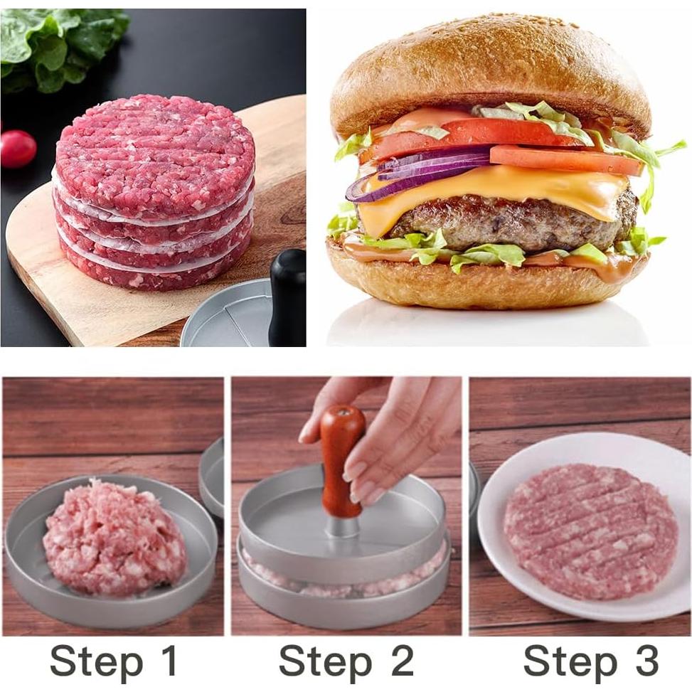 Juego de Moldes para Hamburguesas Iosjeude + 100 Papeles