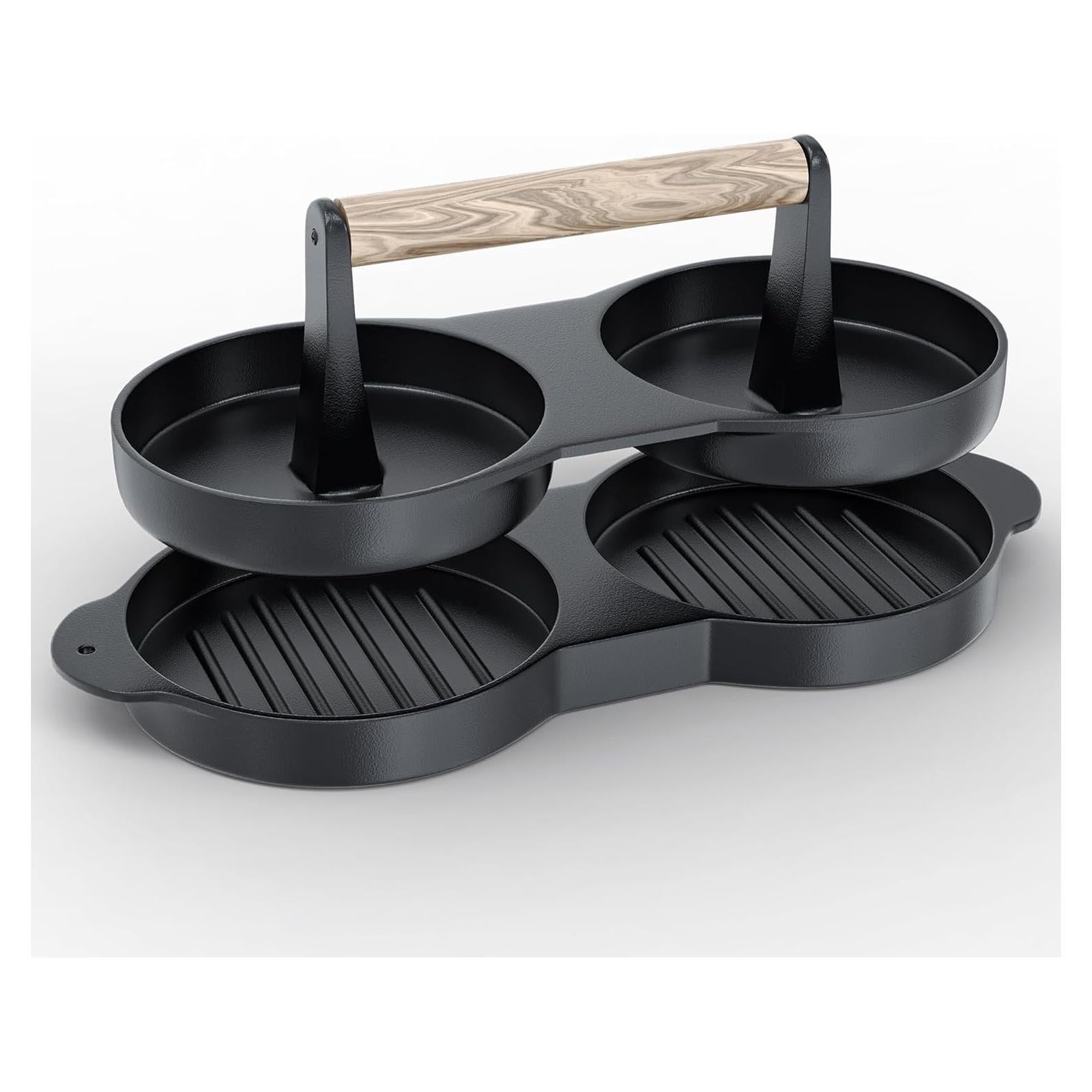 Prensa de Hamburguesas Doble KEESHA de Hierro Fundido 10.9 cm