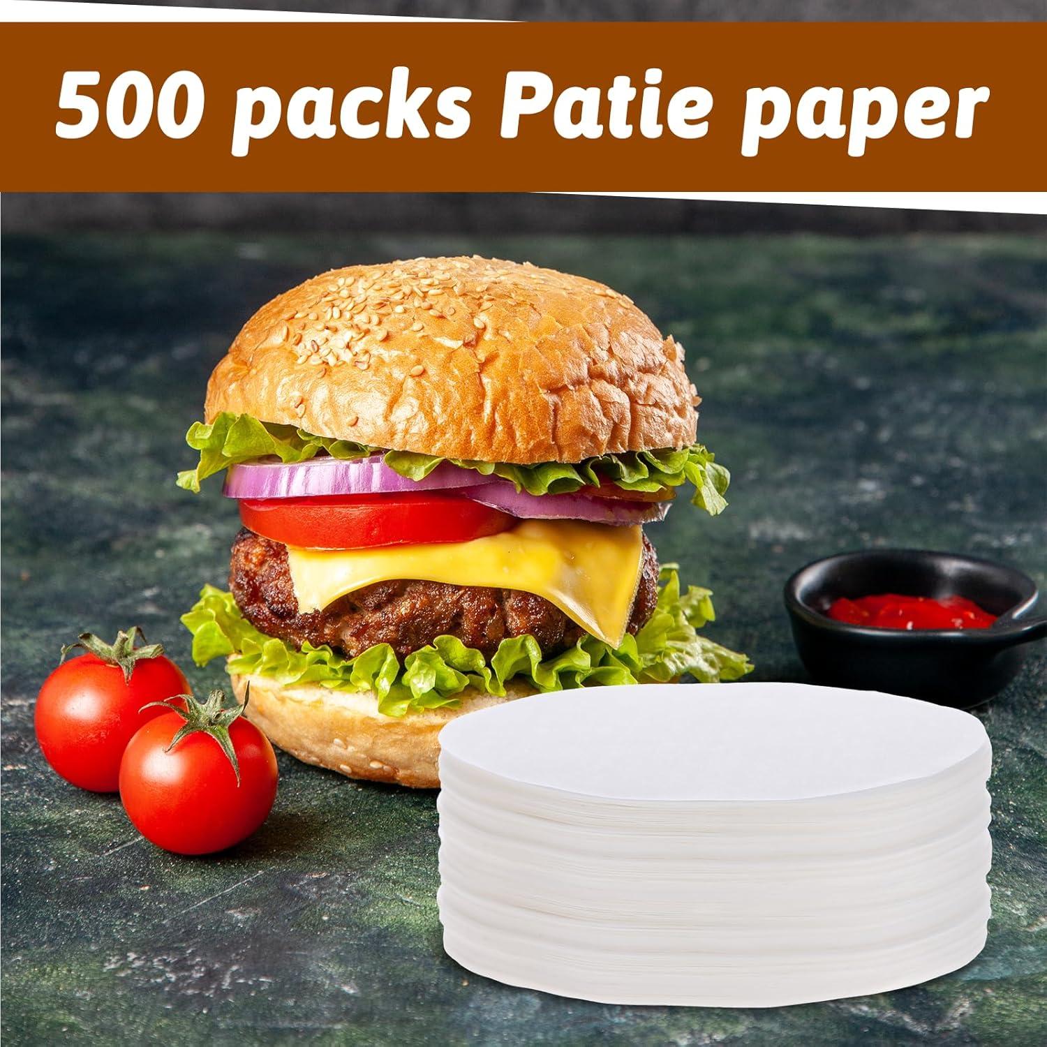 500 Hojas Papel para Hamburguesa Exircy 11.4 cm Antiadherente