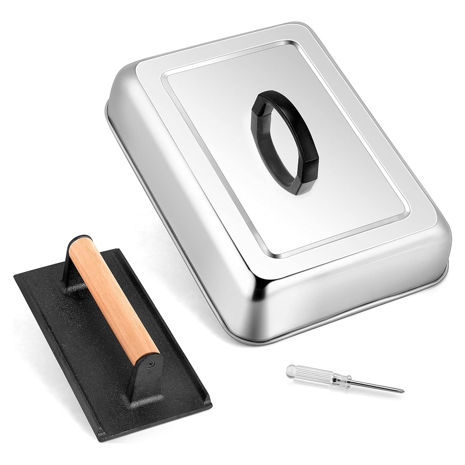 Dome de Derretimiento 33x24.8cm y Prensa de Hamburguesas 20.3x10.2cm HaSteeL