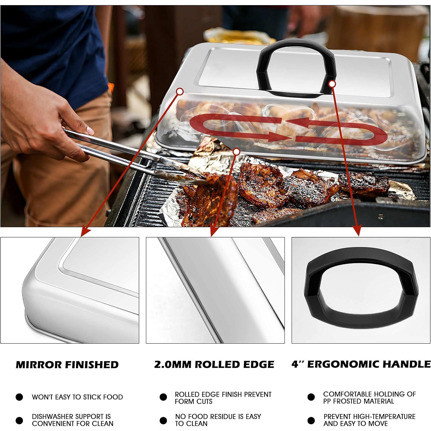 Dome de Derretimiento 33x24.8cm y Prensa de Hamburguesas 20.3x10.2cm HaSteeL