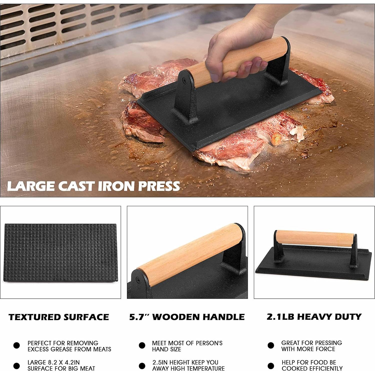 Dome de Derretimiento 33x24.8cm y Prensa de Hamburguesas 20.3x10.2cm HaSteeL