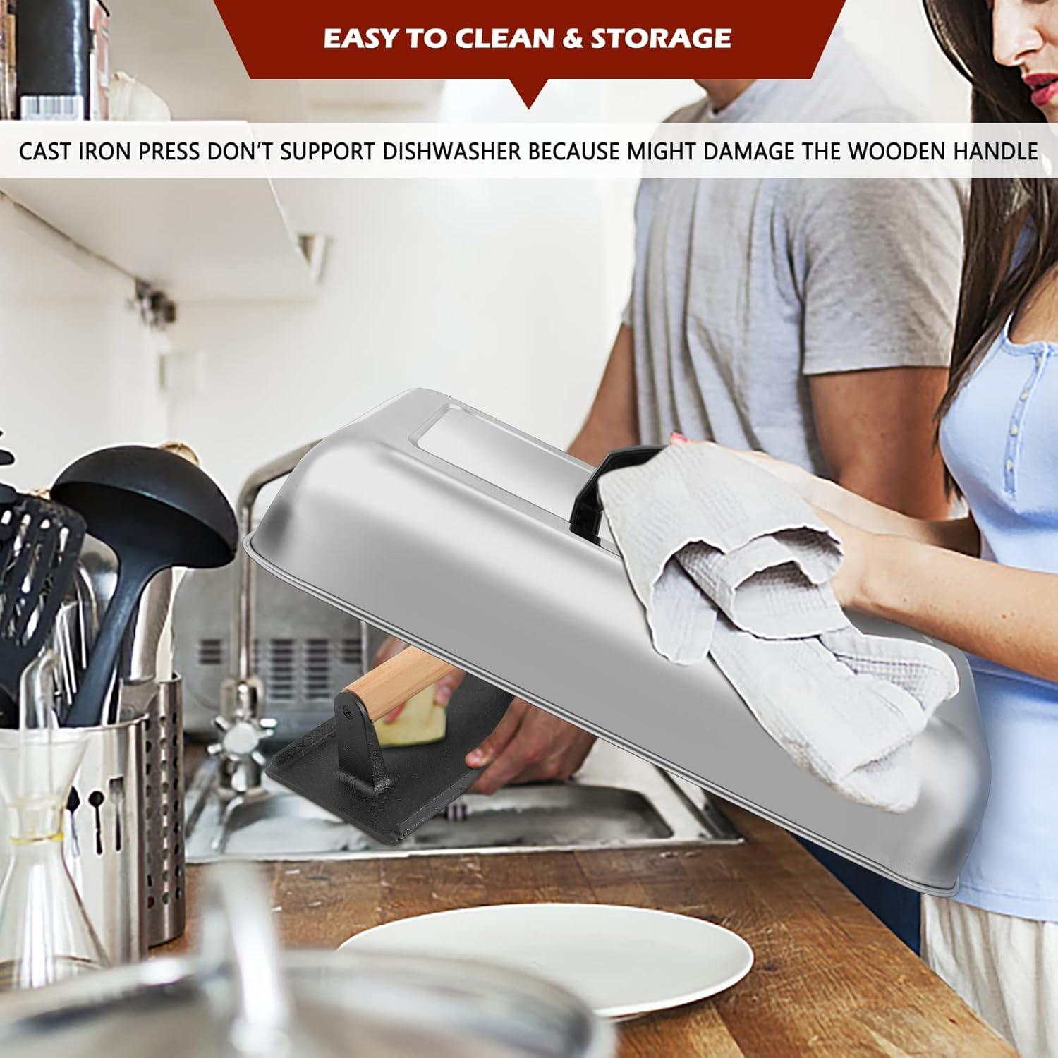 Dome de Derretimiento 33x24.8cm y Prensa de Hamburguesas 20.3x10.2cm HaSteeL