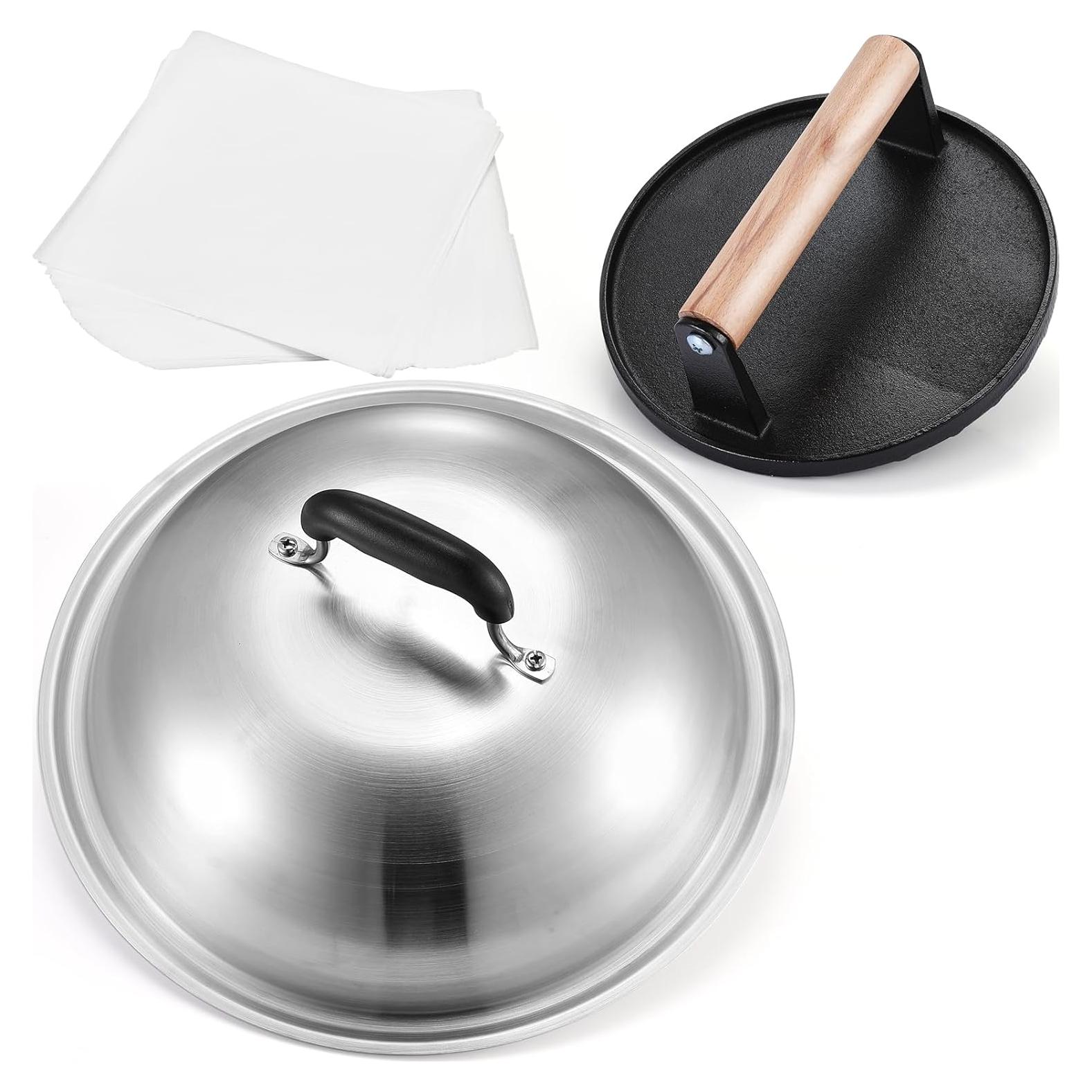Kit de Accesorios para Plancha Blackstone - Prensa de Hamburguesas y Campana de 31.75 cm