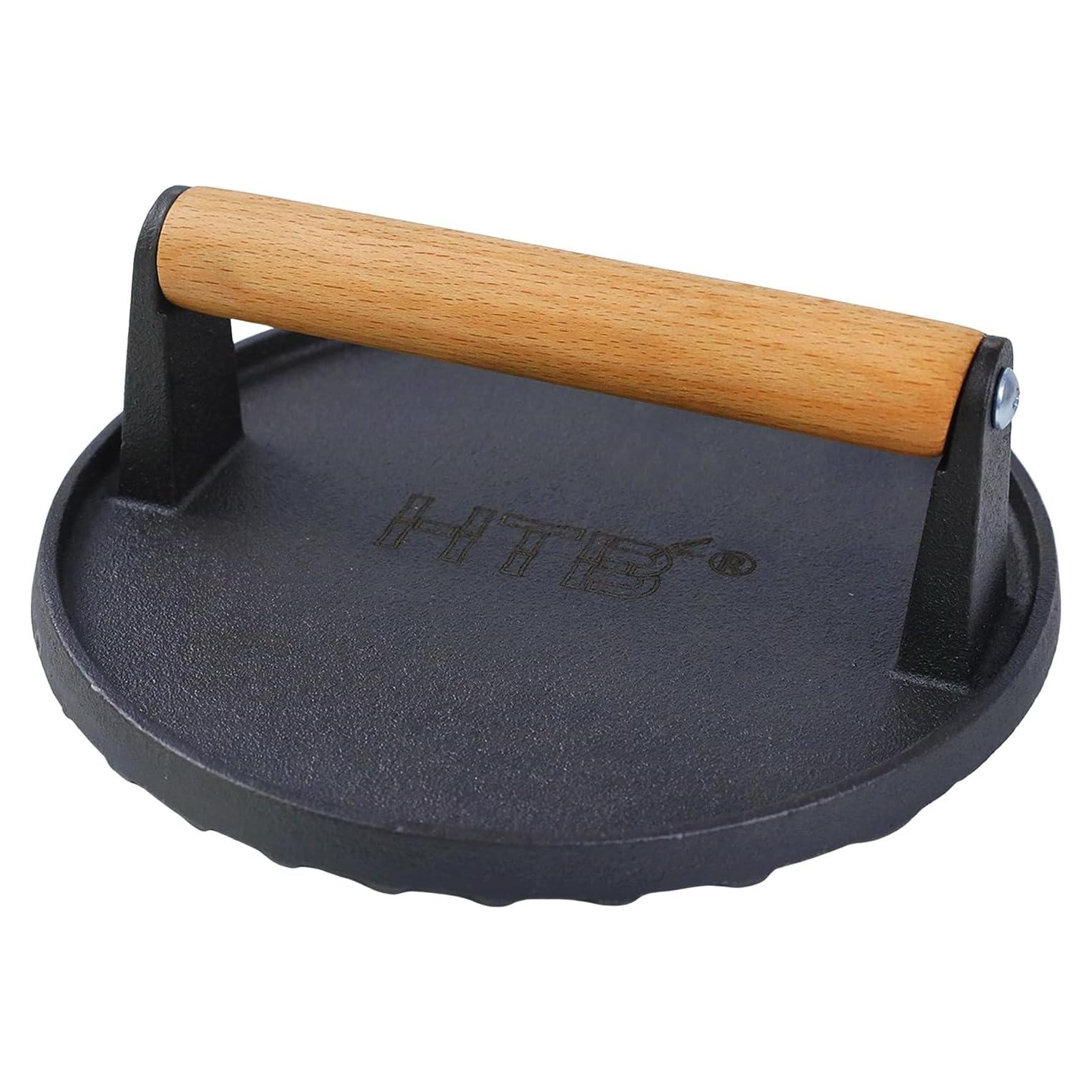 Prensa de Barbacoa Hierro Fundido WYHTB 20x10.5cm Mango Madera