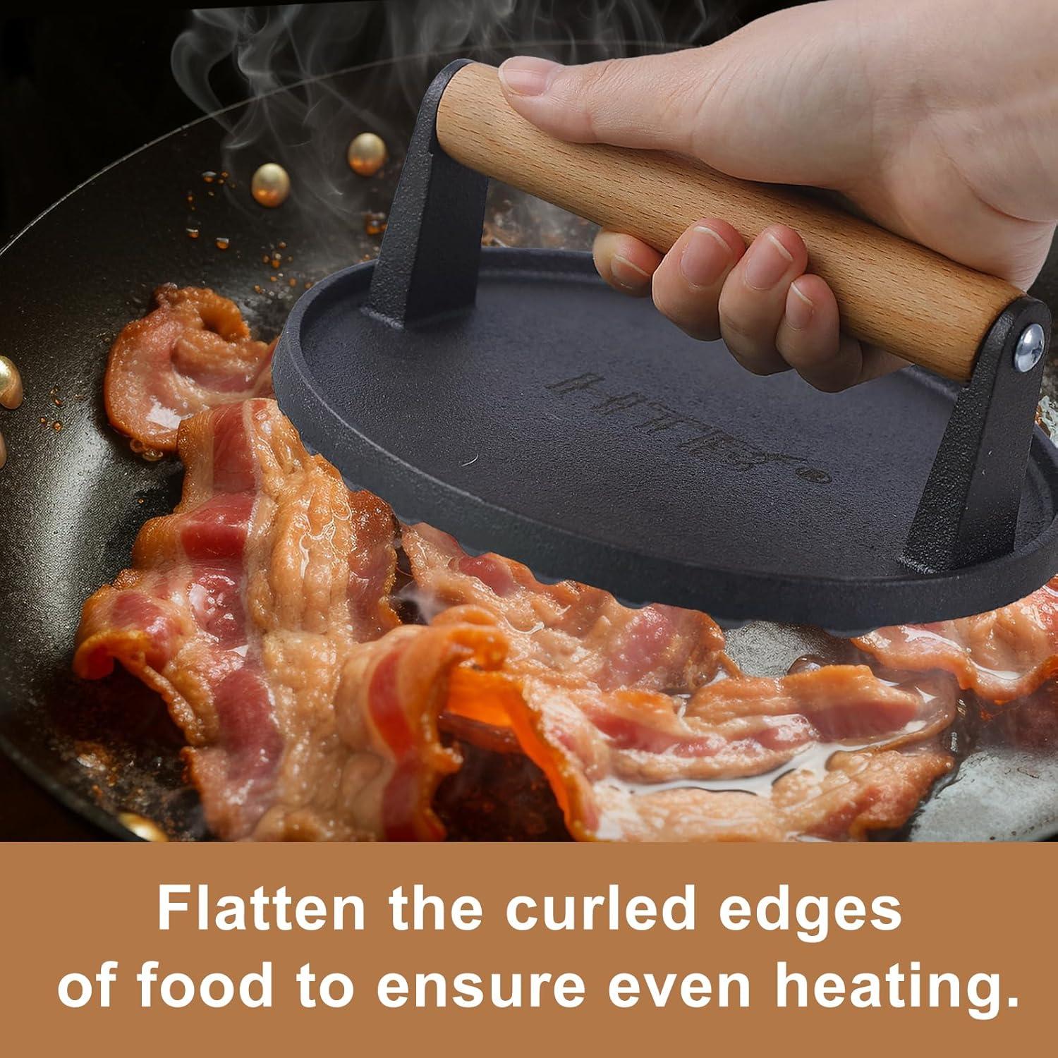 Prensa de Barbacoa Hierro Fundido WYHTB 20x10.5cm Mango Madera