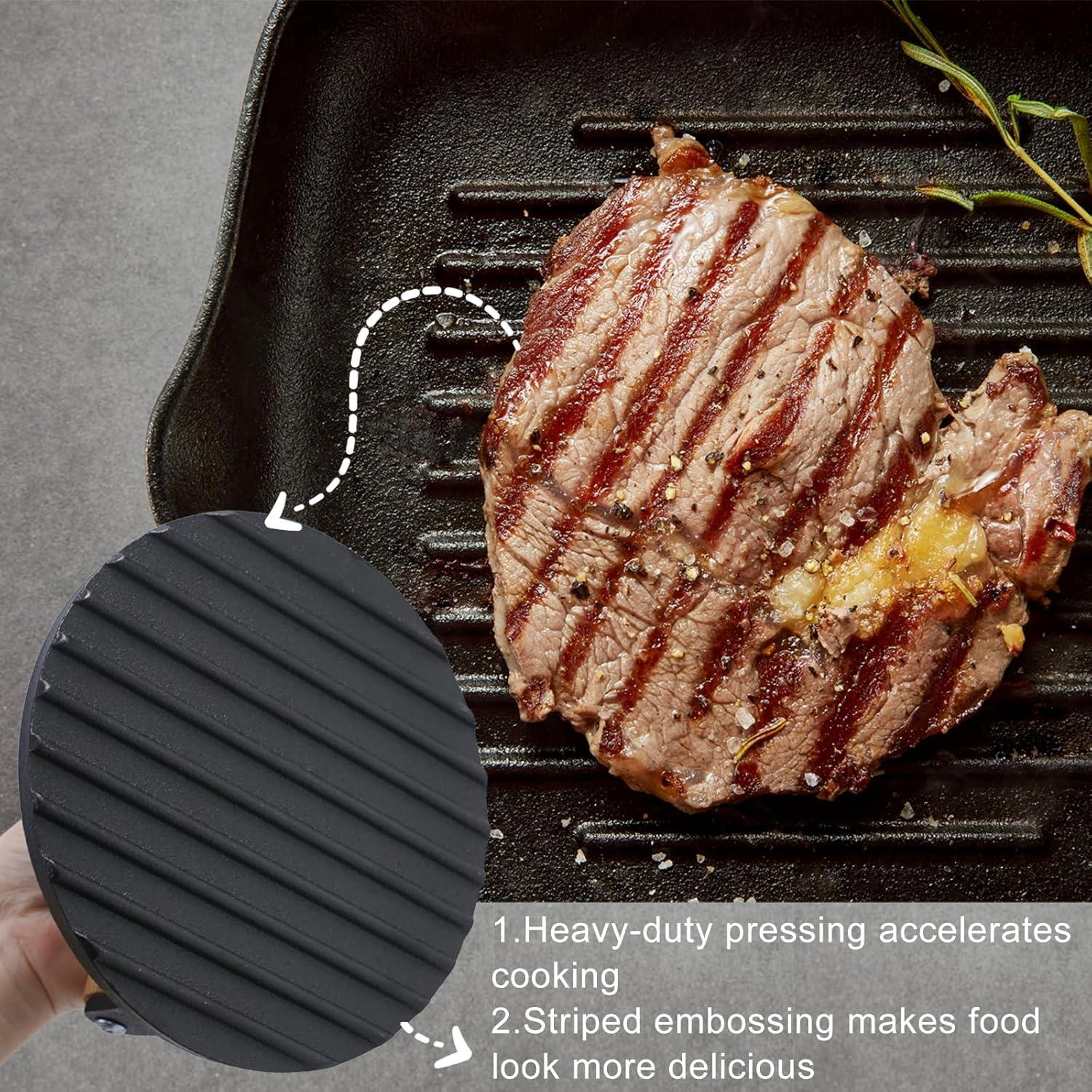 Prensa de Barbacoa Hierro Fundido WYHTB 20x10.5cm Mango Madera