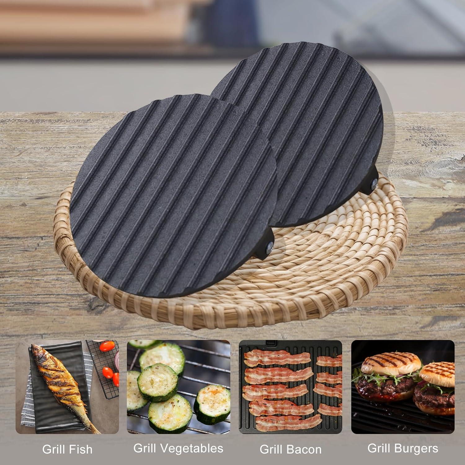 Prensa de Barbacoa Hierro Fundido WYHTB 20x10.5cm Mango Madera