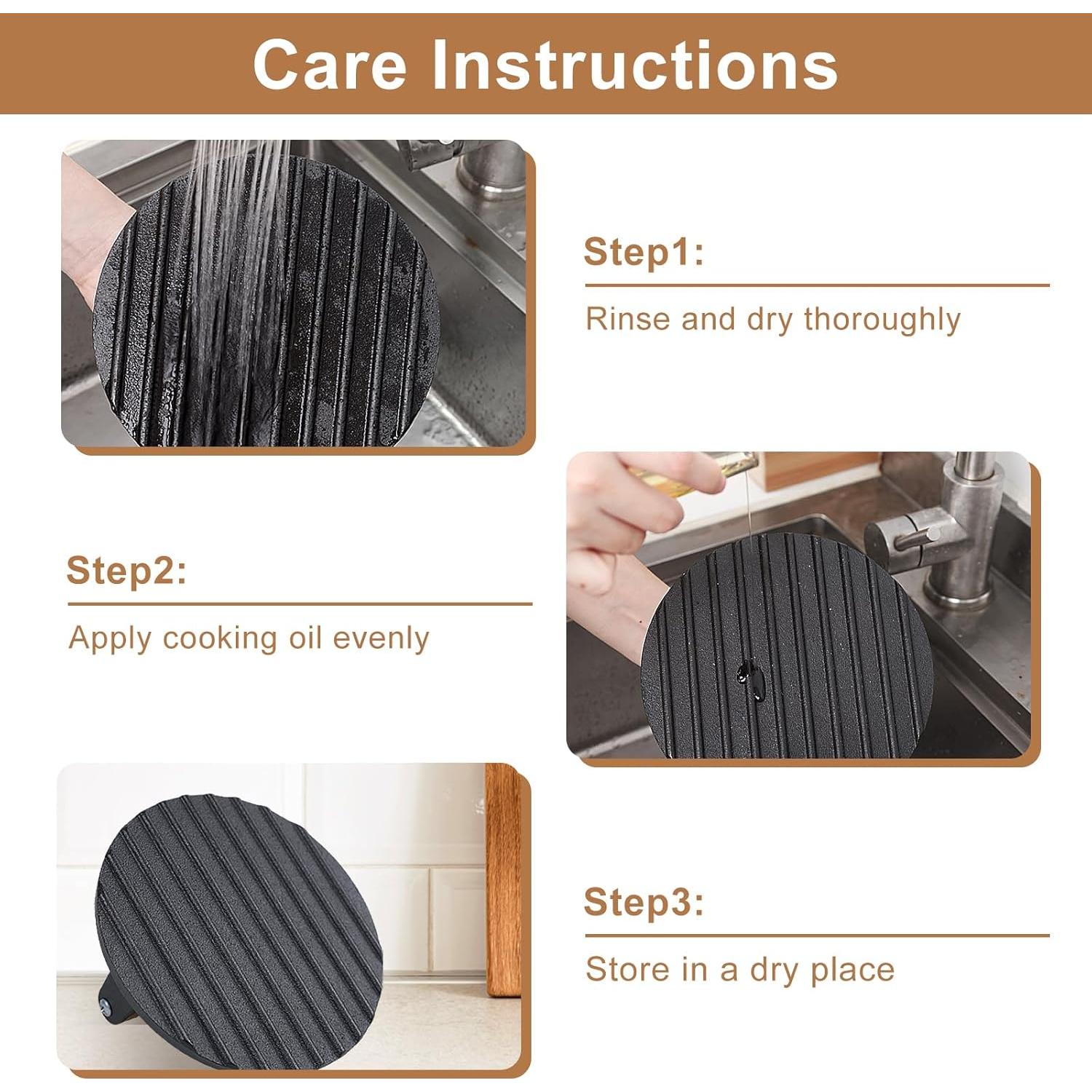 Prensa de Barbacoa Hierro Fundido WYHTB 20x10.5cm Mango Madera