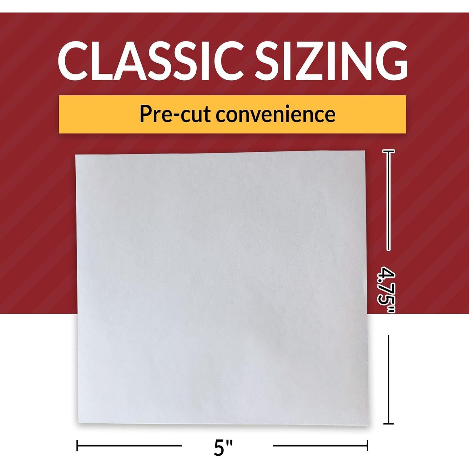 Papel para Hamburguesas Reli. 2000 Hojas 12.07x12.07 cm Blanco