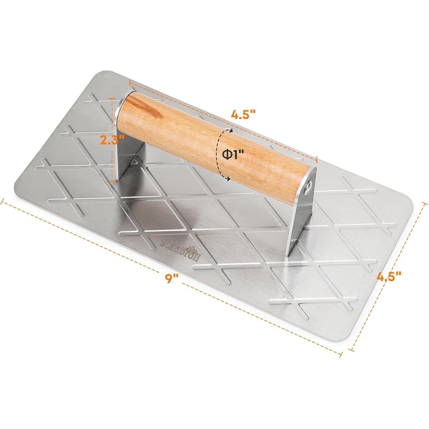 Prensa de Hamburguesas Stanbroil Acero Inoxidable 22.86x11.43cm