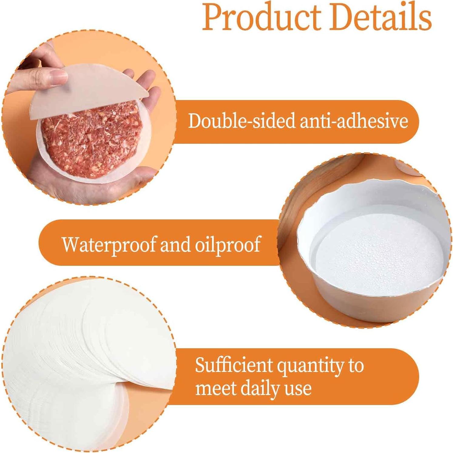 500 Hojas Papel para Hamburguesas Antiadherente Giantree 11CM