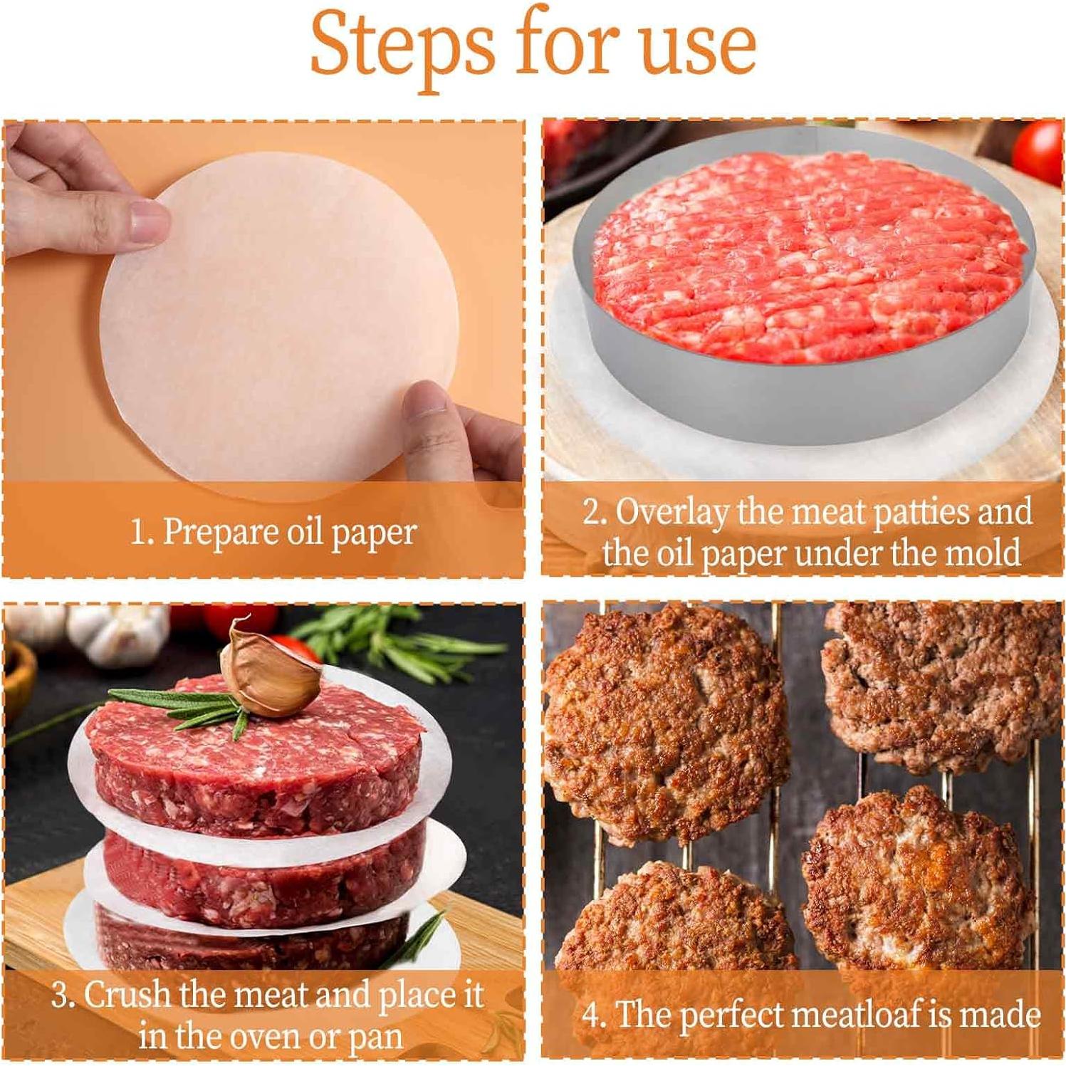 500 Hojas Papel para Hamburguesas Antiadherente Giantree 11CM