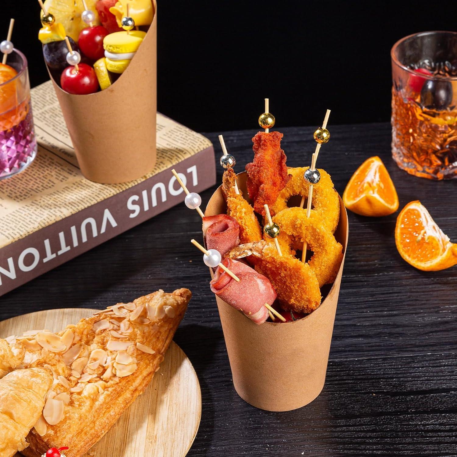 200 Palillos de Cóctel Zutlian de Bambú 12 cm para Aperitivos